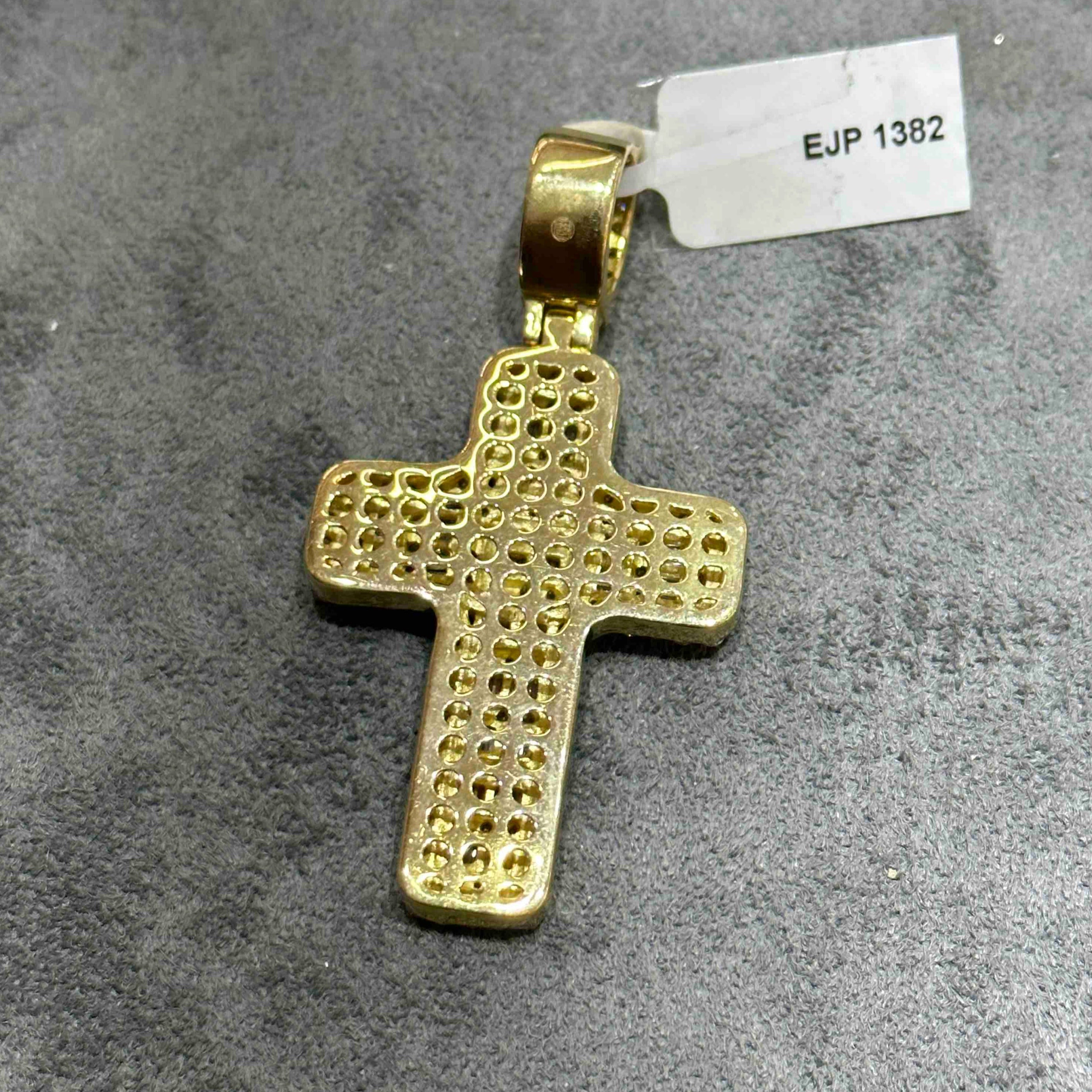 14k Yellow Gold Baguette Cross