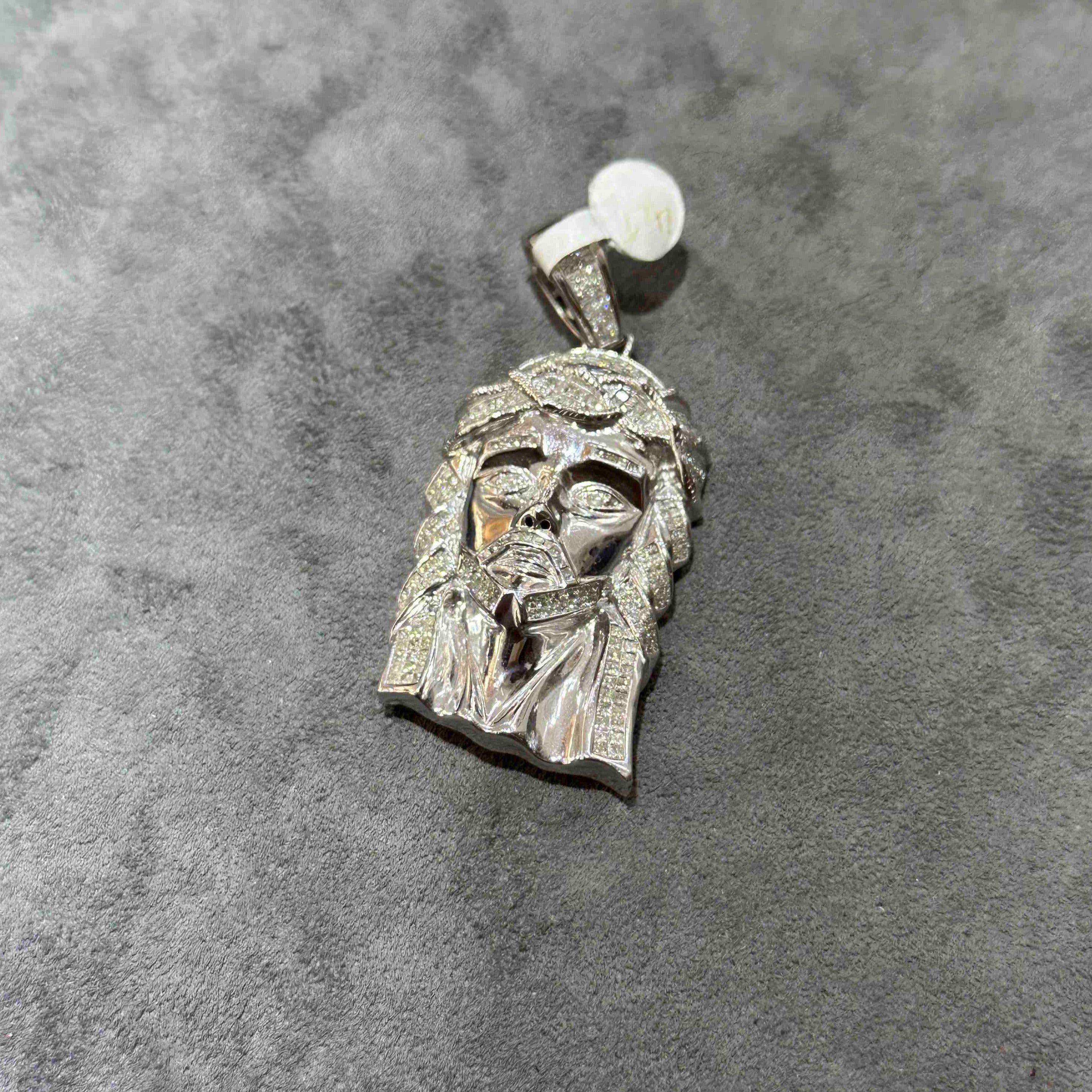 White Gold Iced Out Jesus