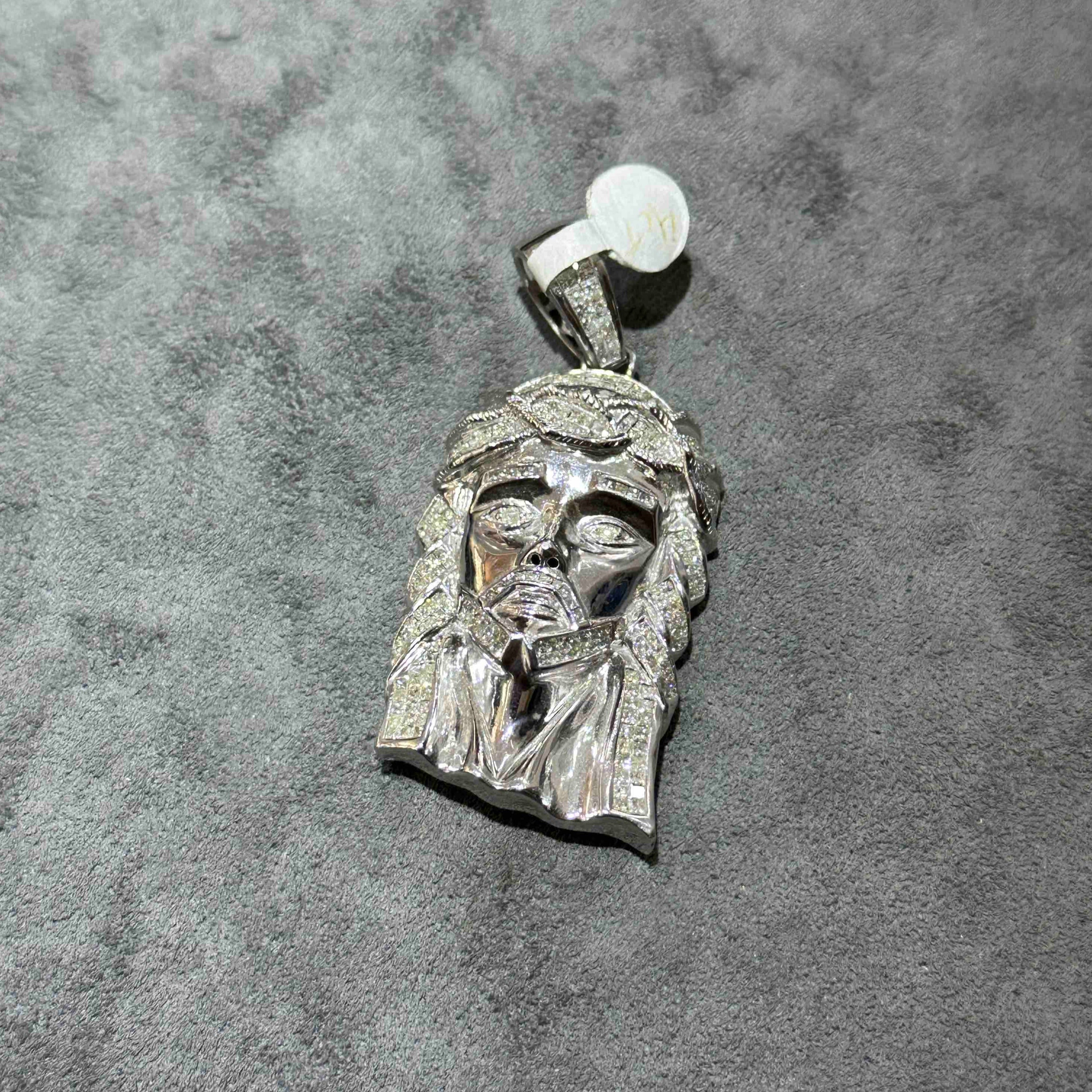 White Gold Iced Out Jesus