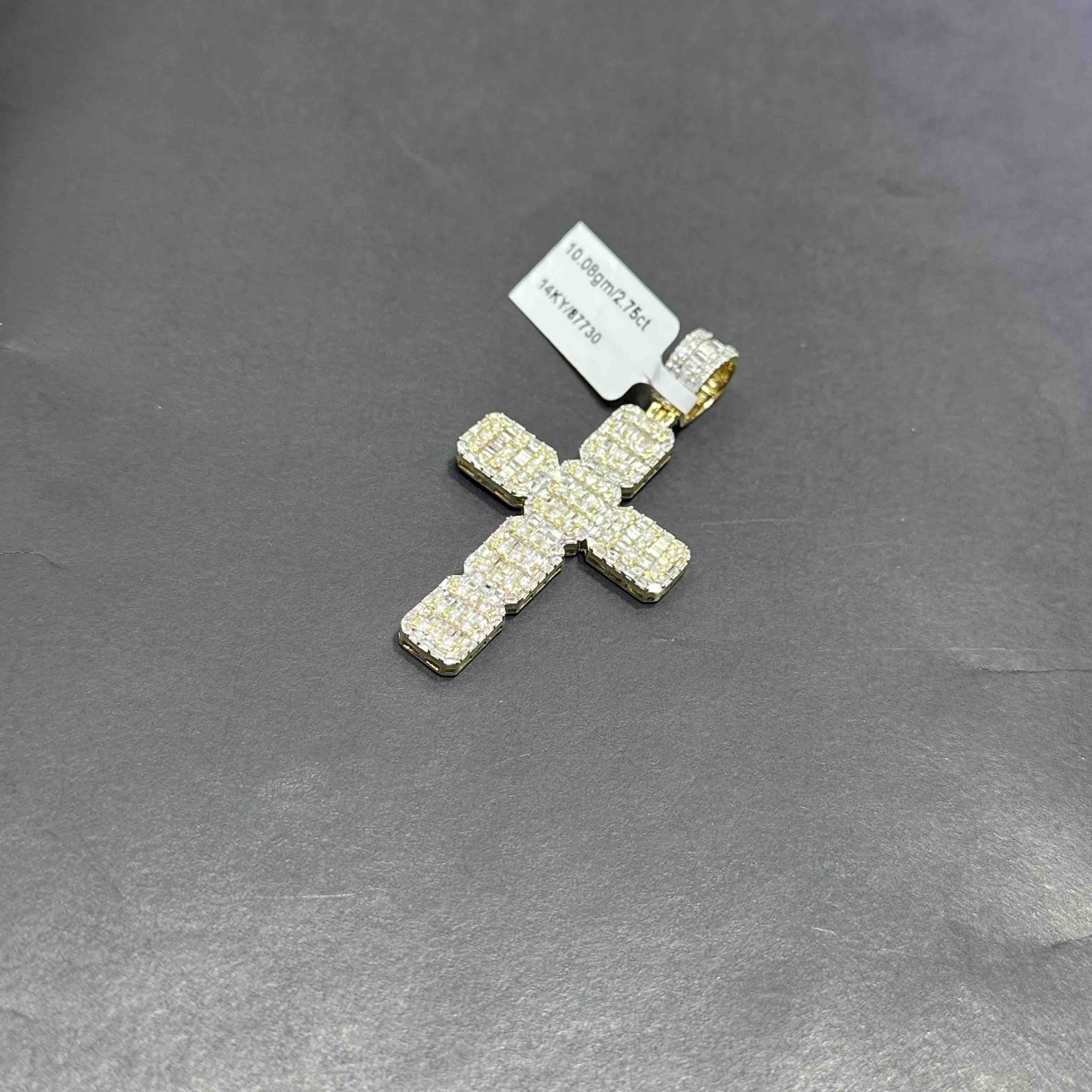 Diamond Baguette Cross Pendant