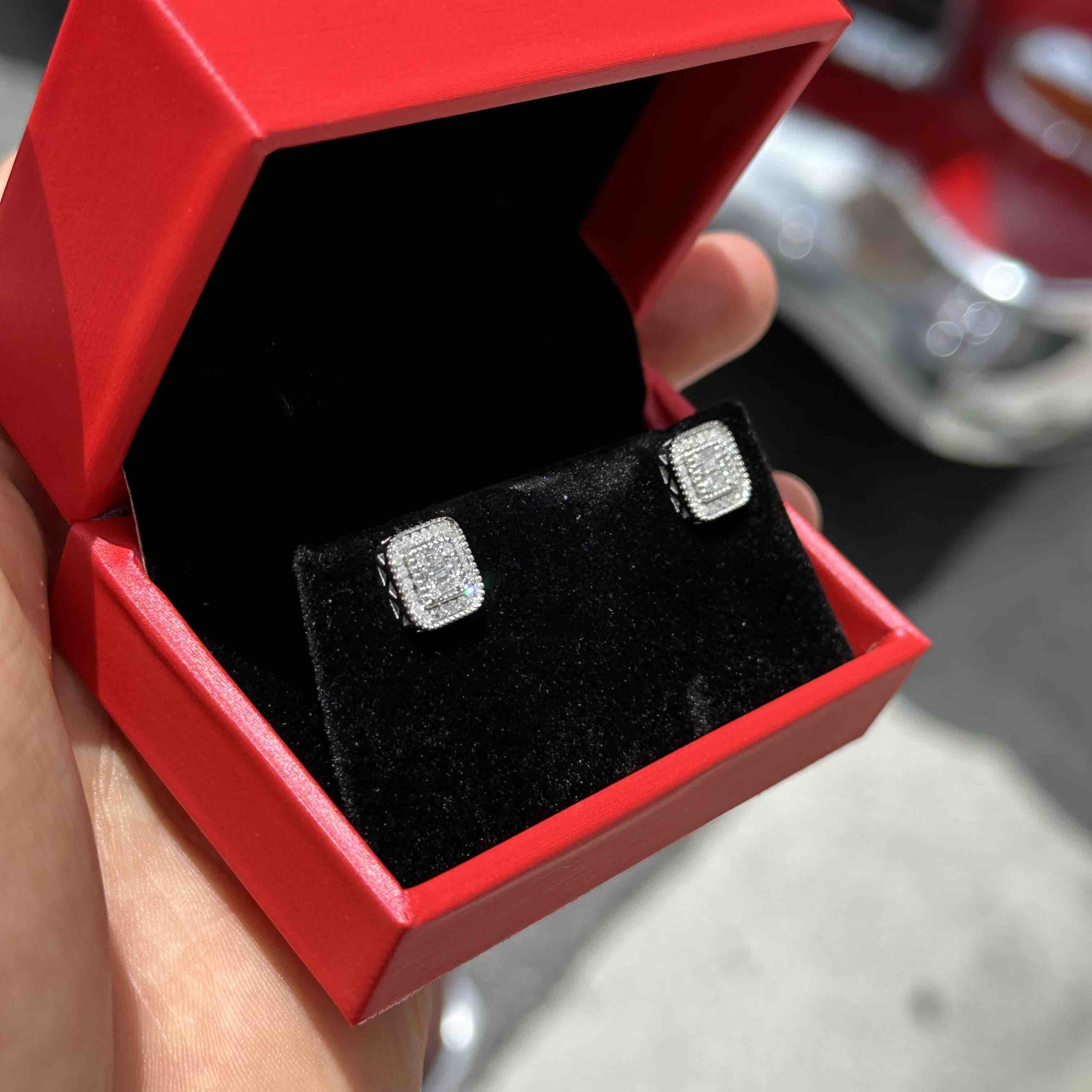 Stud Baguette Bust Down Earrings