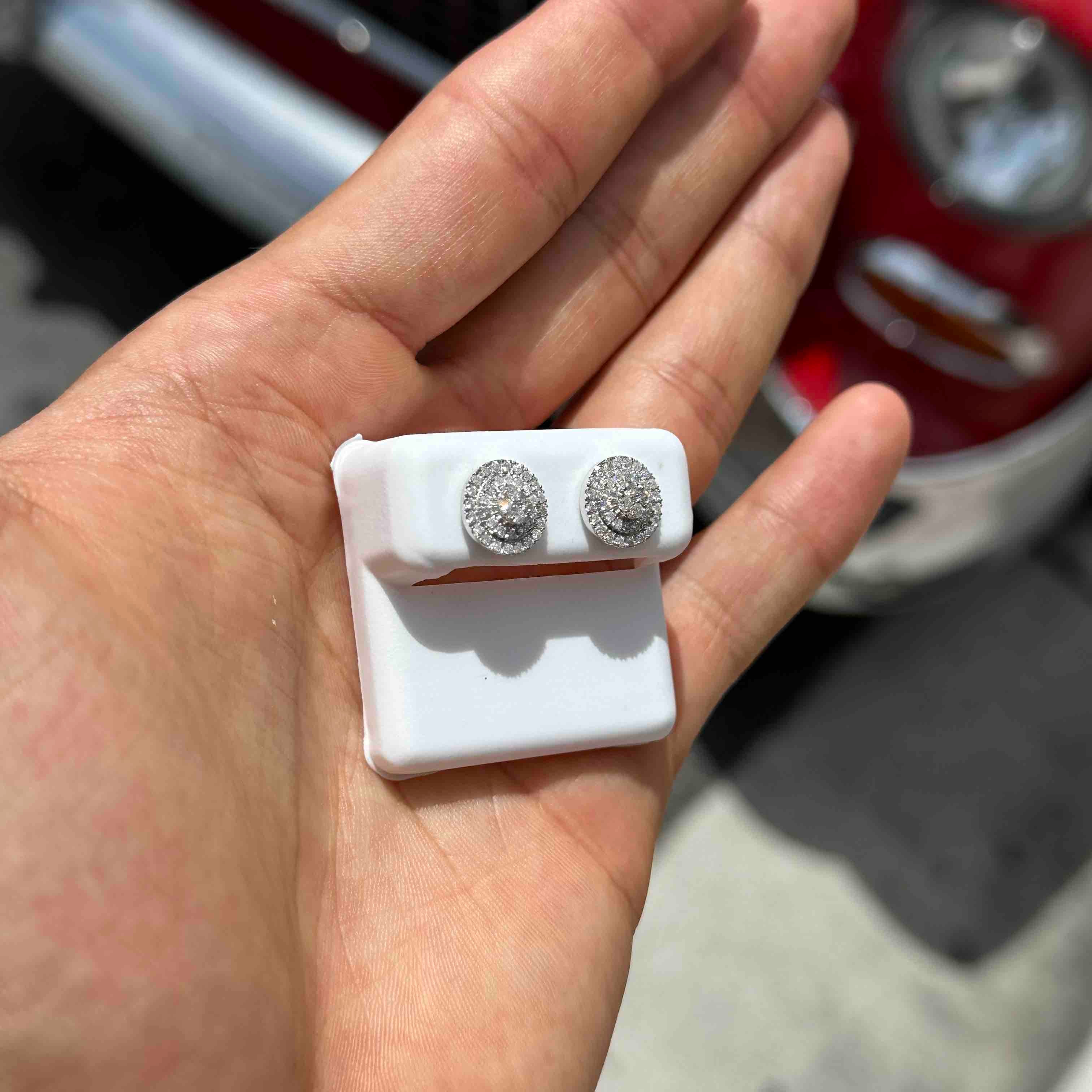 14k Round Stud Bust Down Earrings