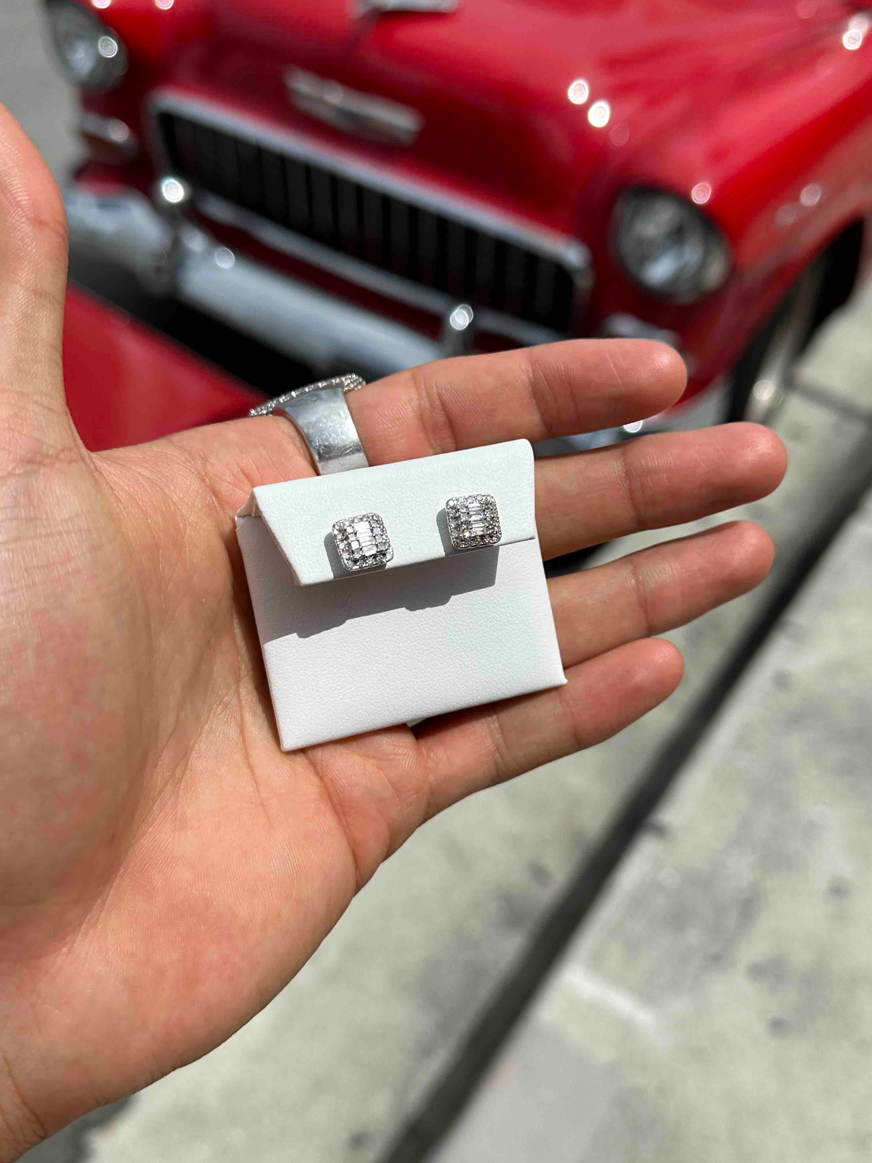Square Bust Down Earrings VS1