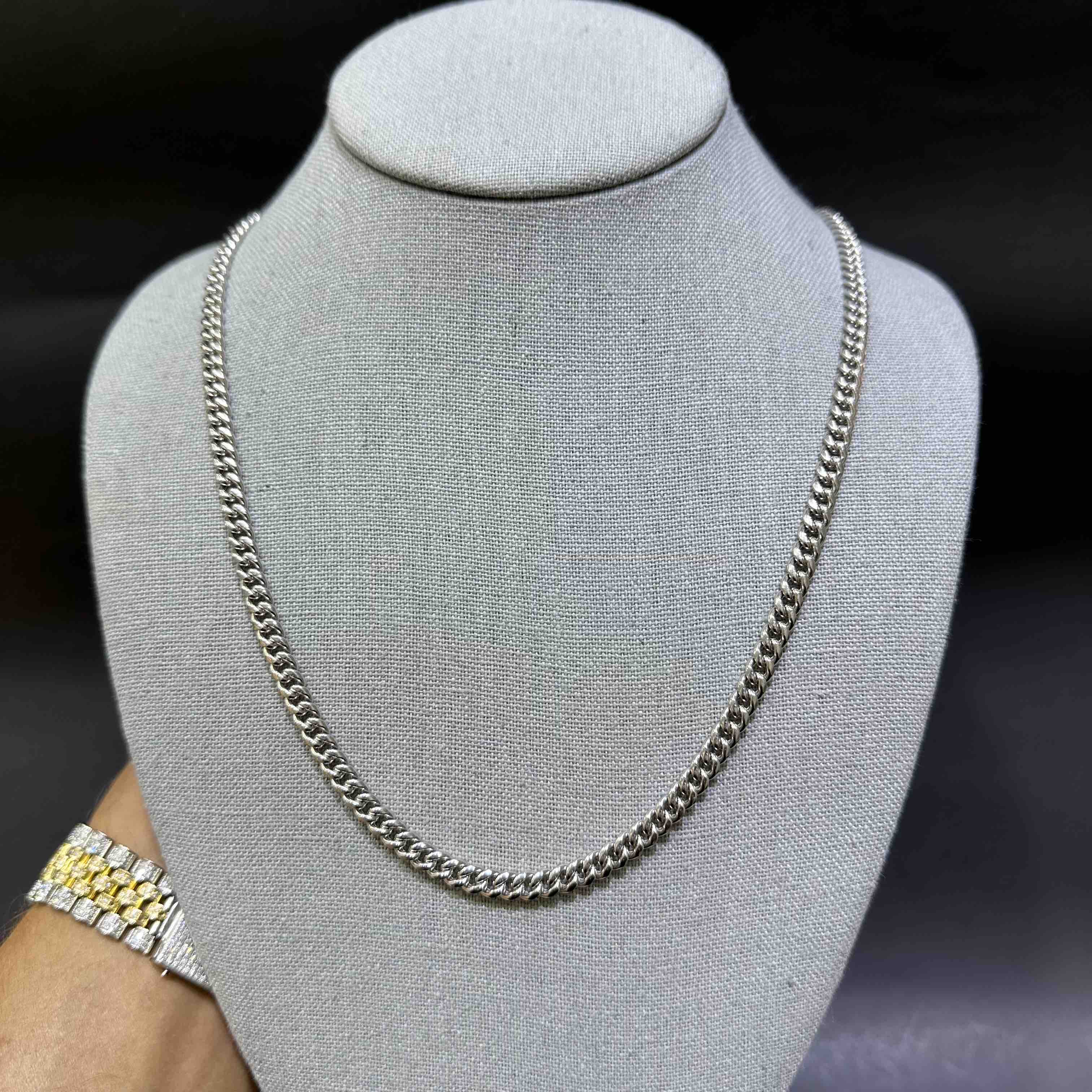 White Gold Cuban Link Chain