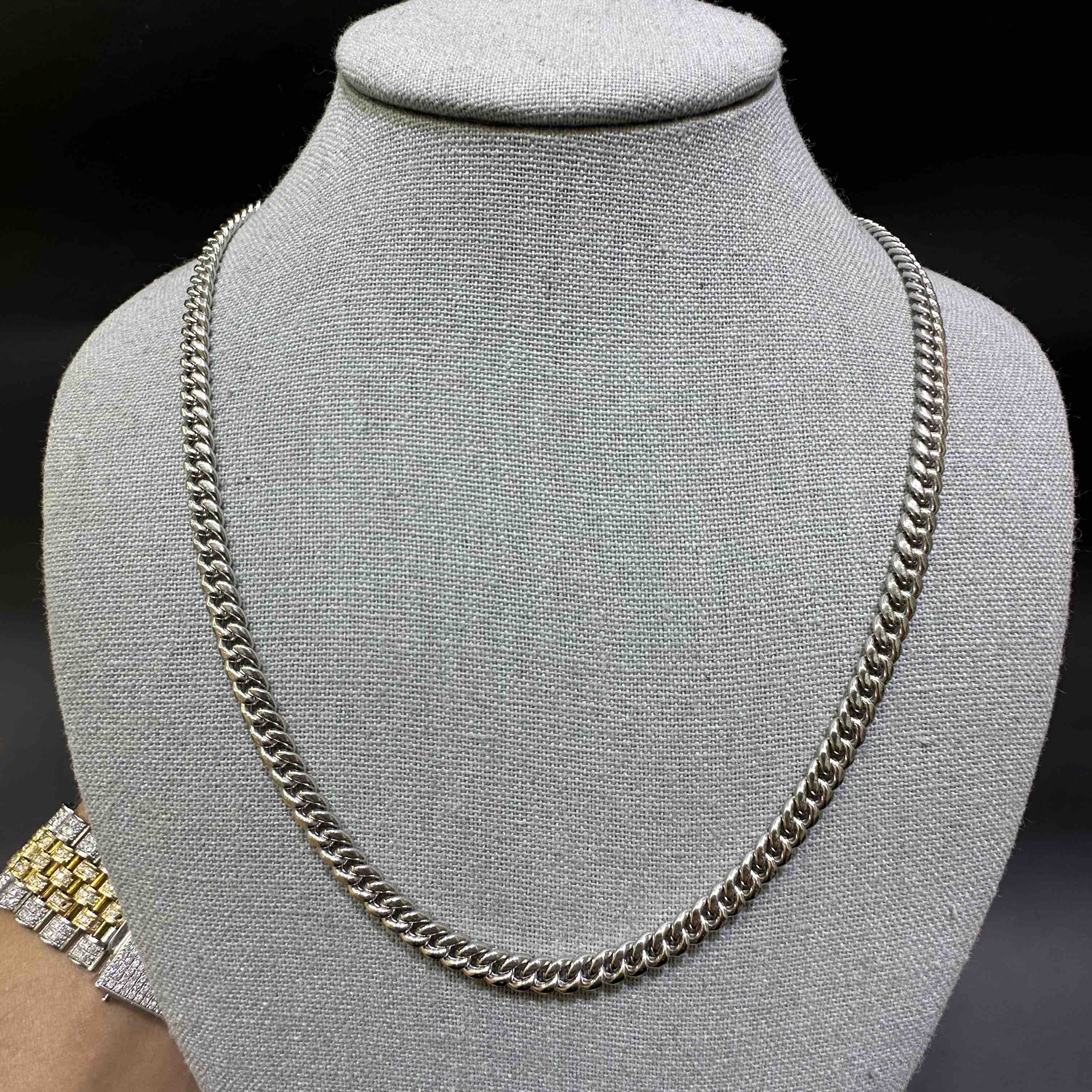 White Gold Cuban Link Chain