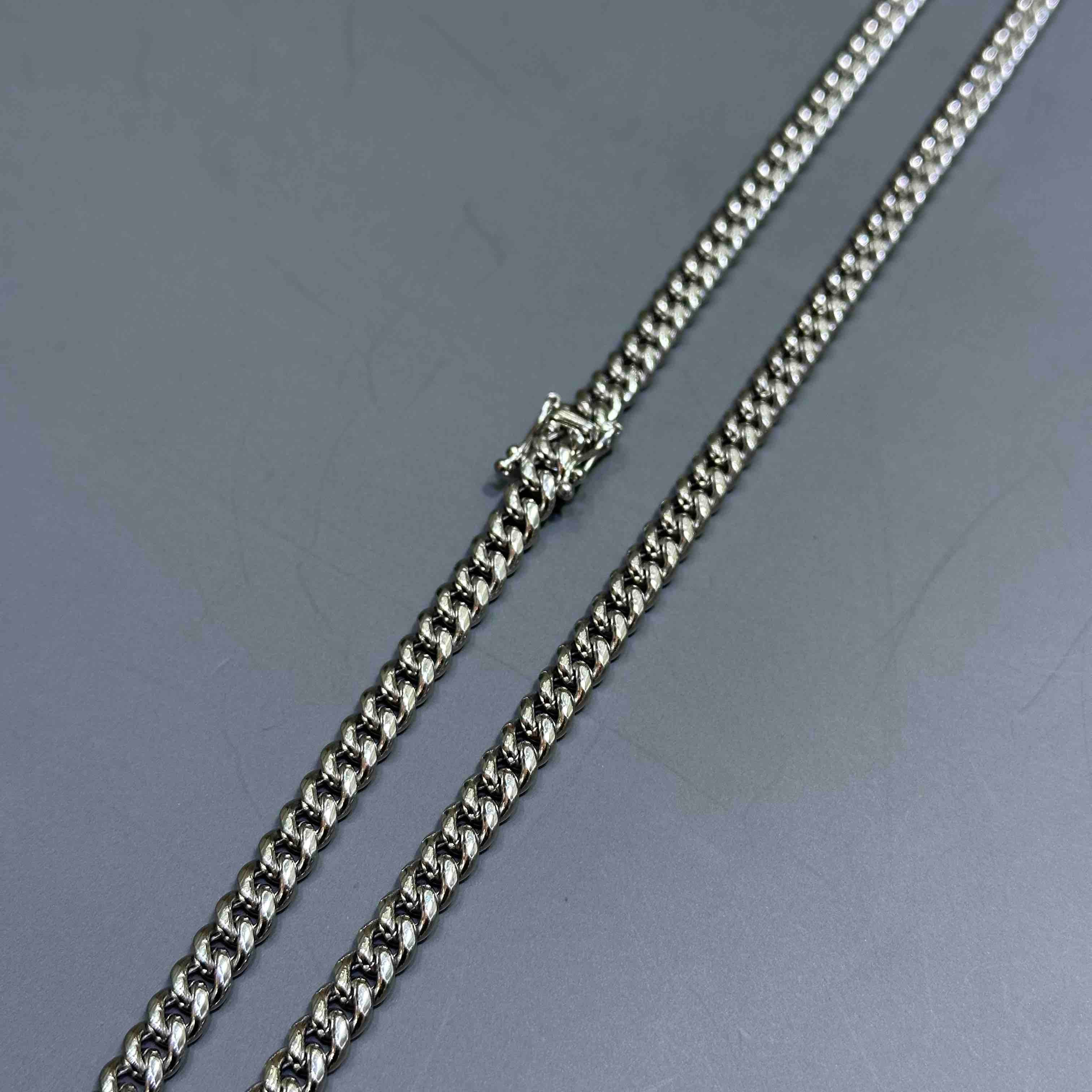 White Gold Cuban Link Chain
