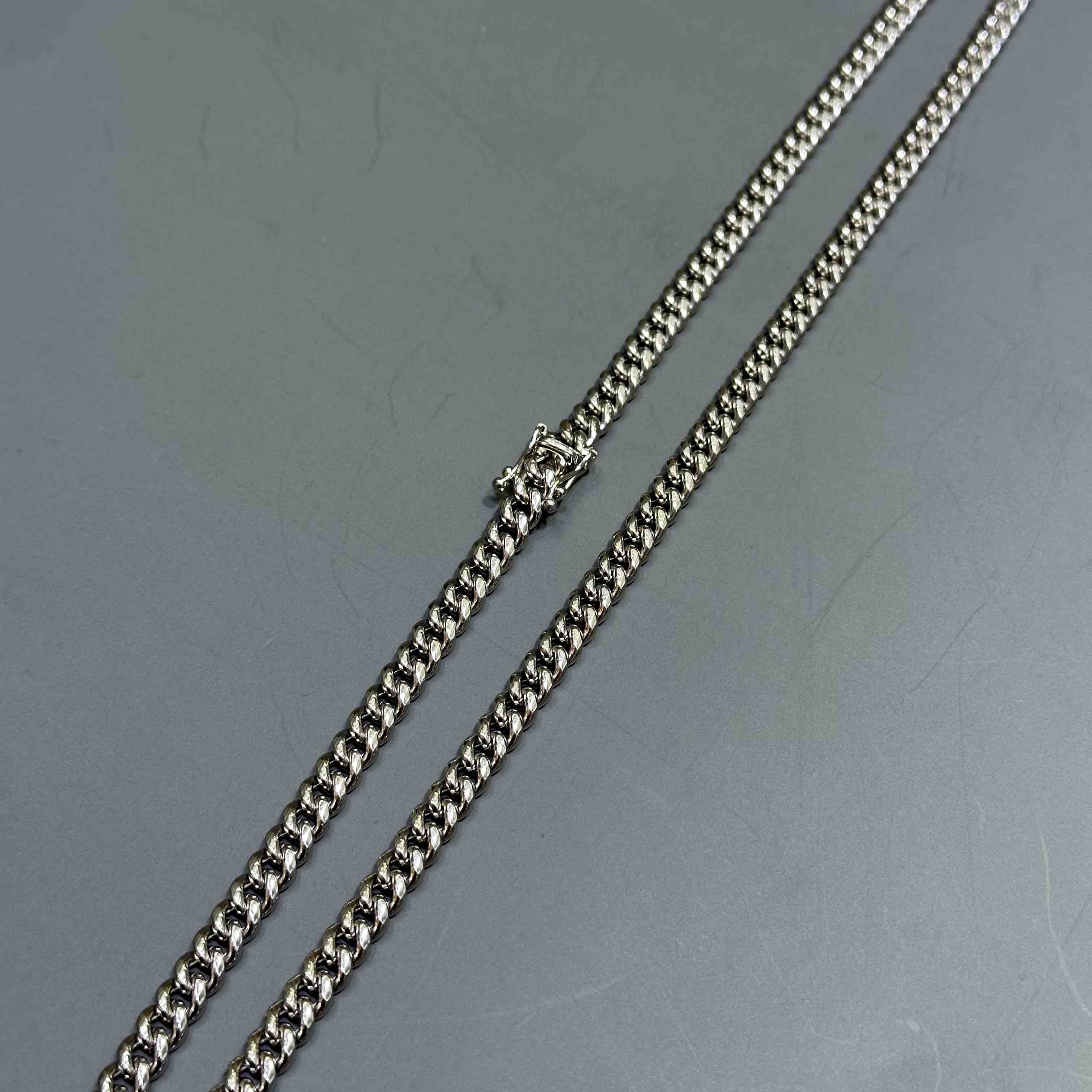 10k 6MM White Gold Cuban Link Chain