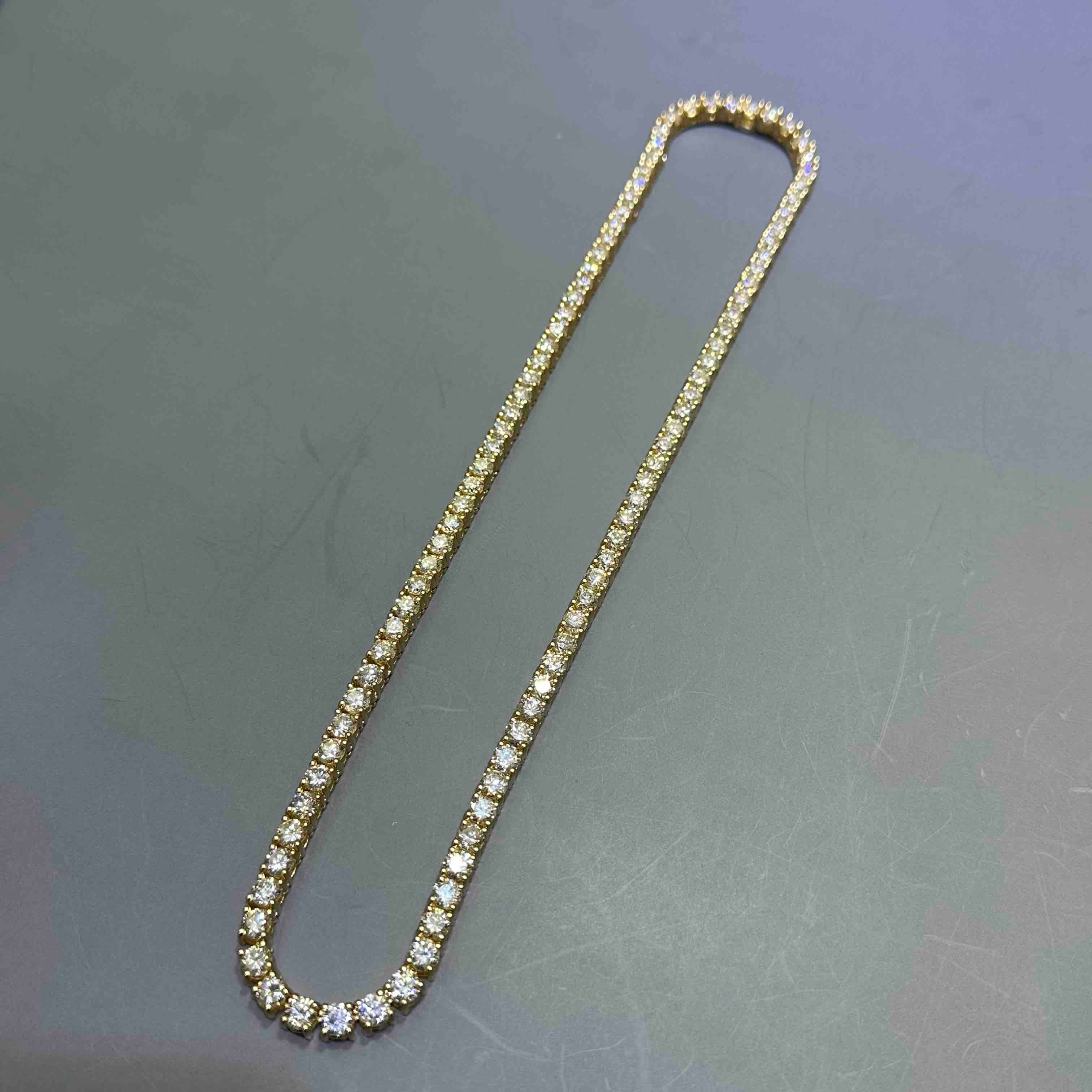 Iced Out Tennis Chain Yellow Gold