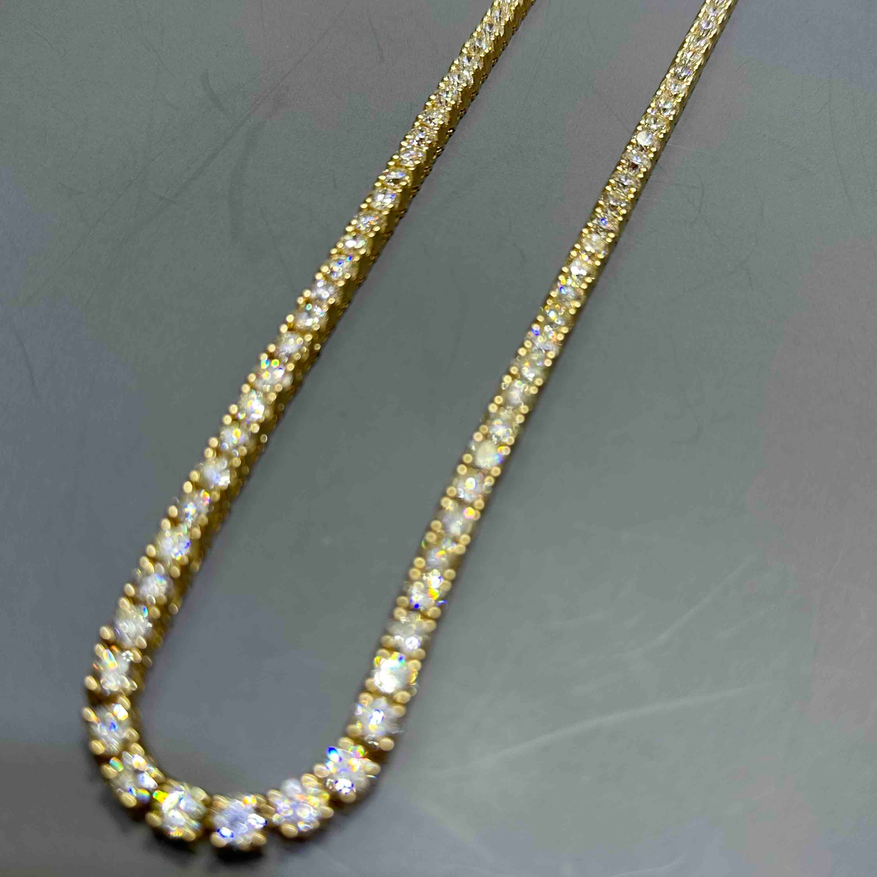 Iced Out Chain Yellow Gold