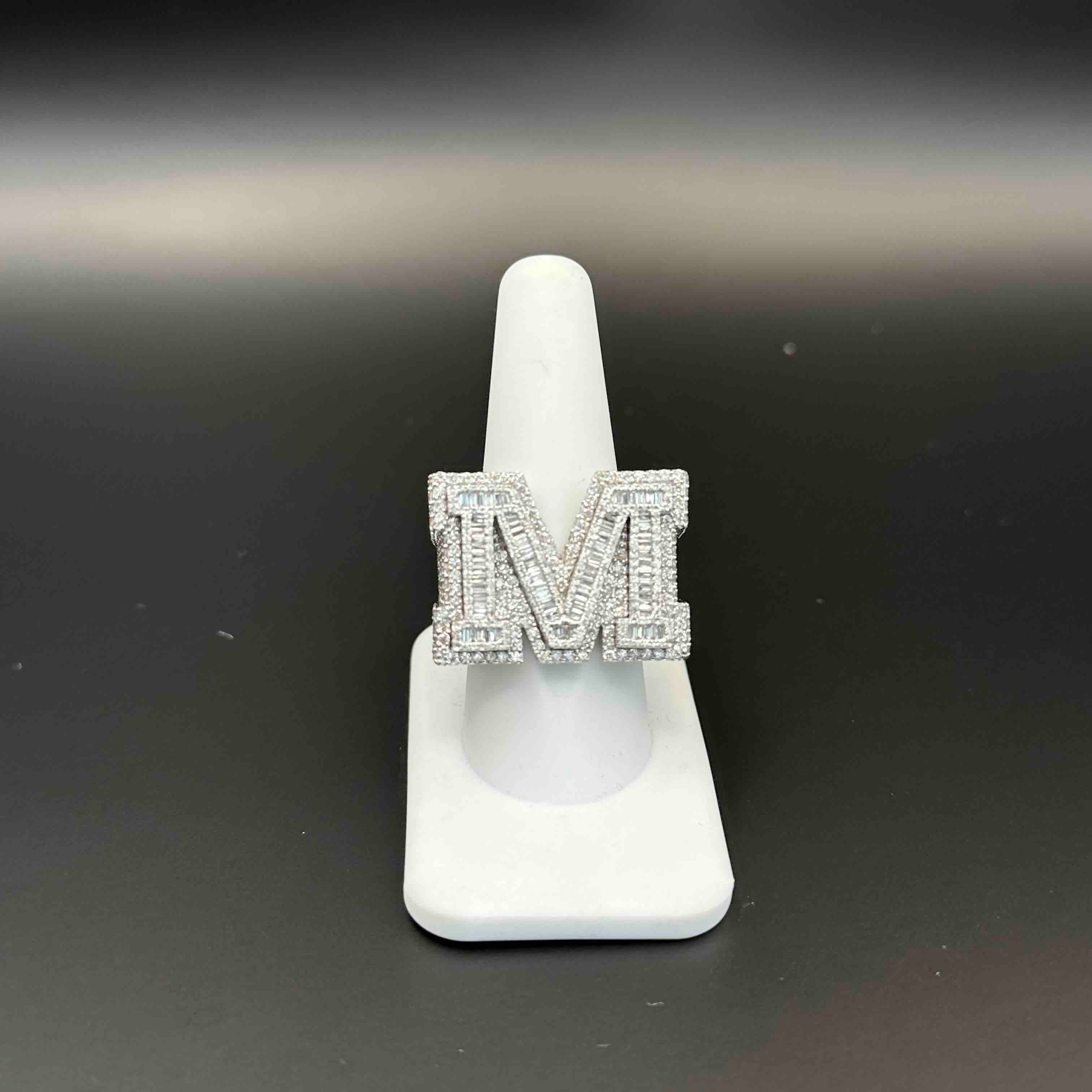 ICED OUT RINGS "M" Initial