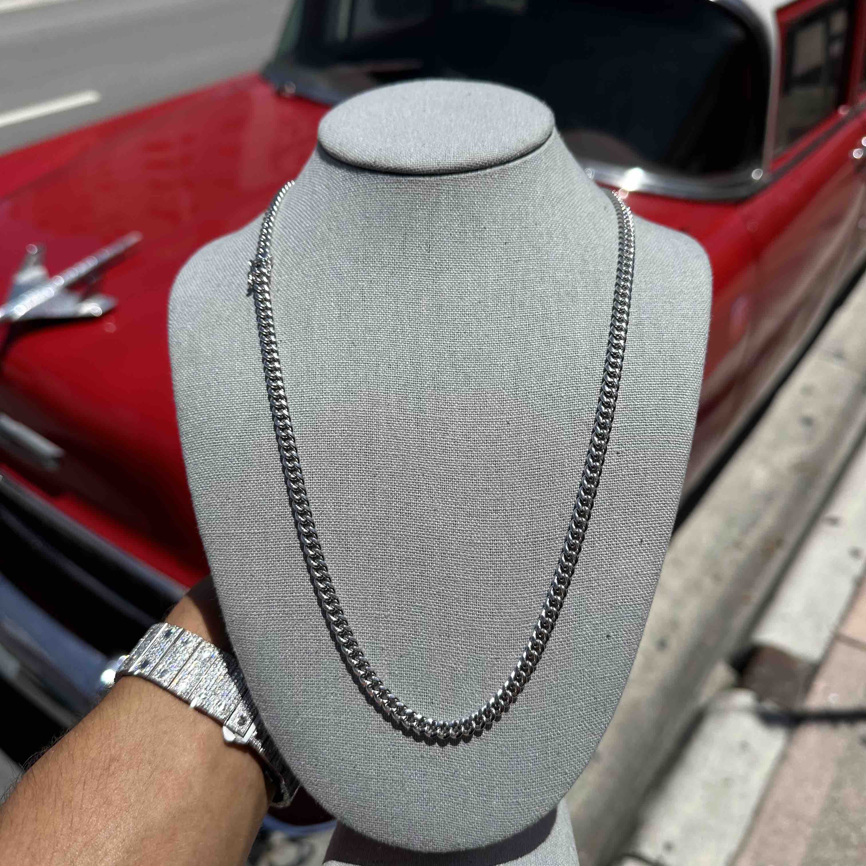 White Gold Cuban Link Chain