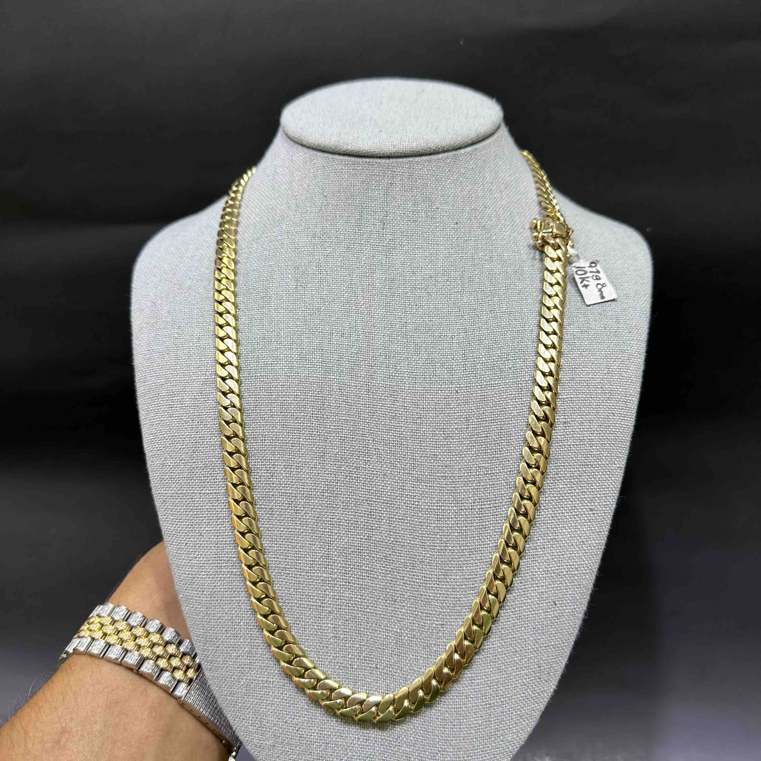 NEW 10k SOLID MIAMI CUBAN LINK 8.5 MILLIMETERS 97-81 Grams(ADJUSTABLE LENGTH)