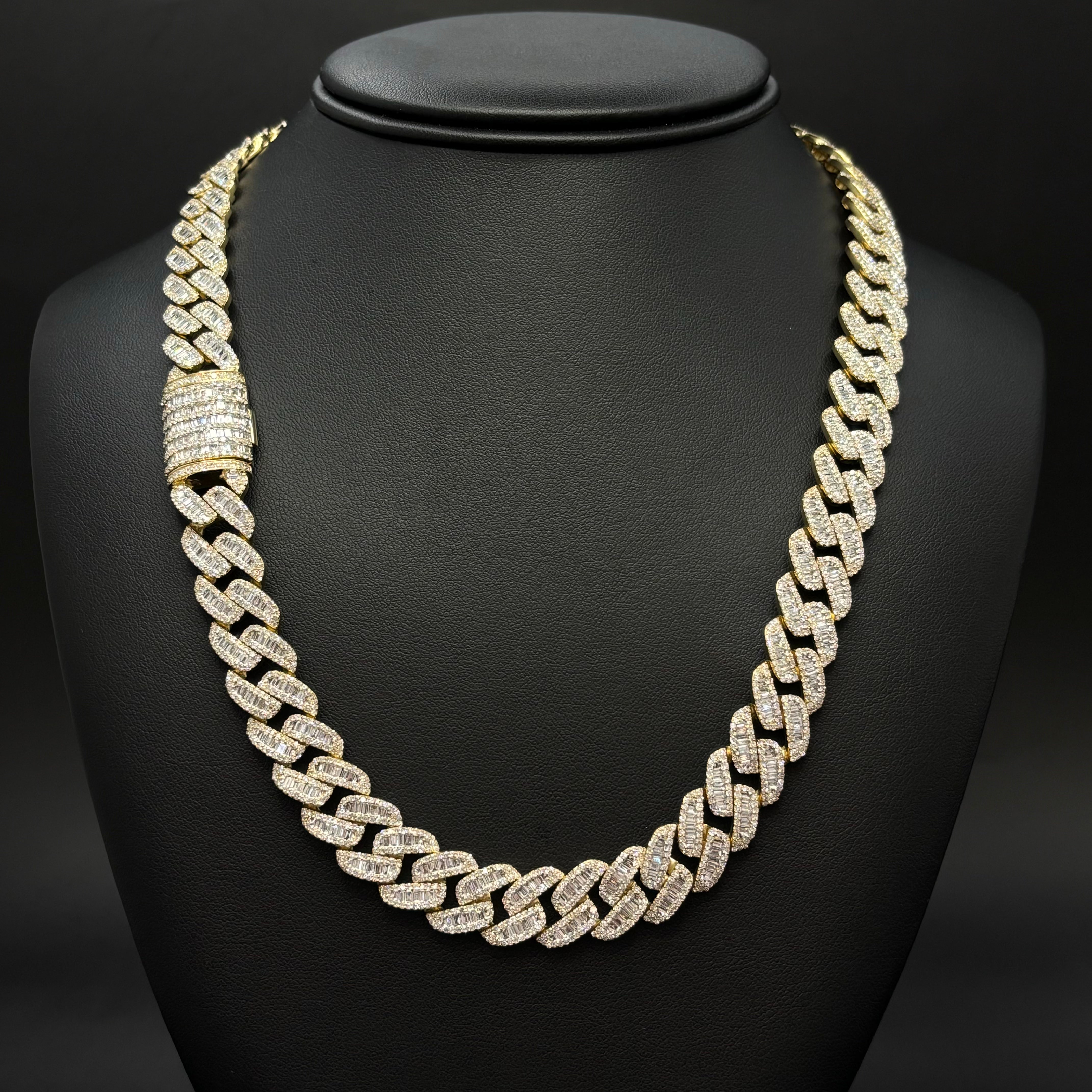 Bust Down Baguette Cuban Link Chain 10k 12.5mm