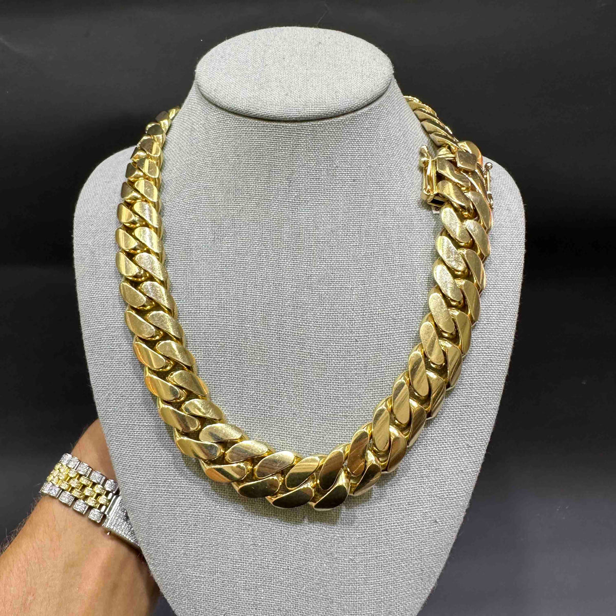 14K Large Miami Cuban Link Necklace 14K Yellow Gold / 20 +$600