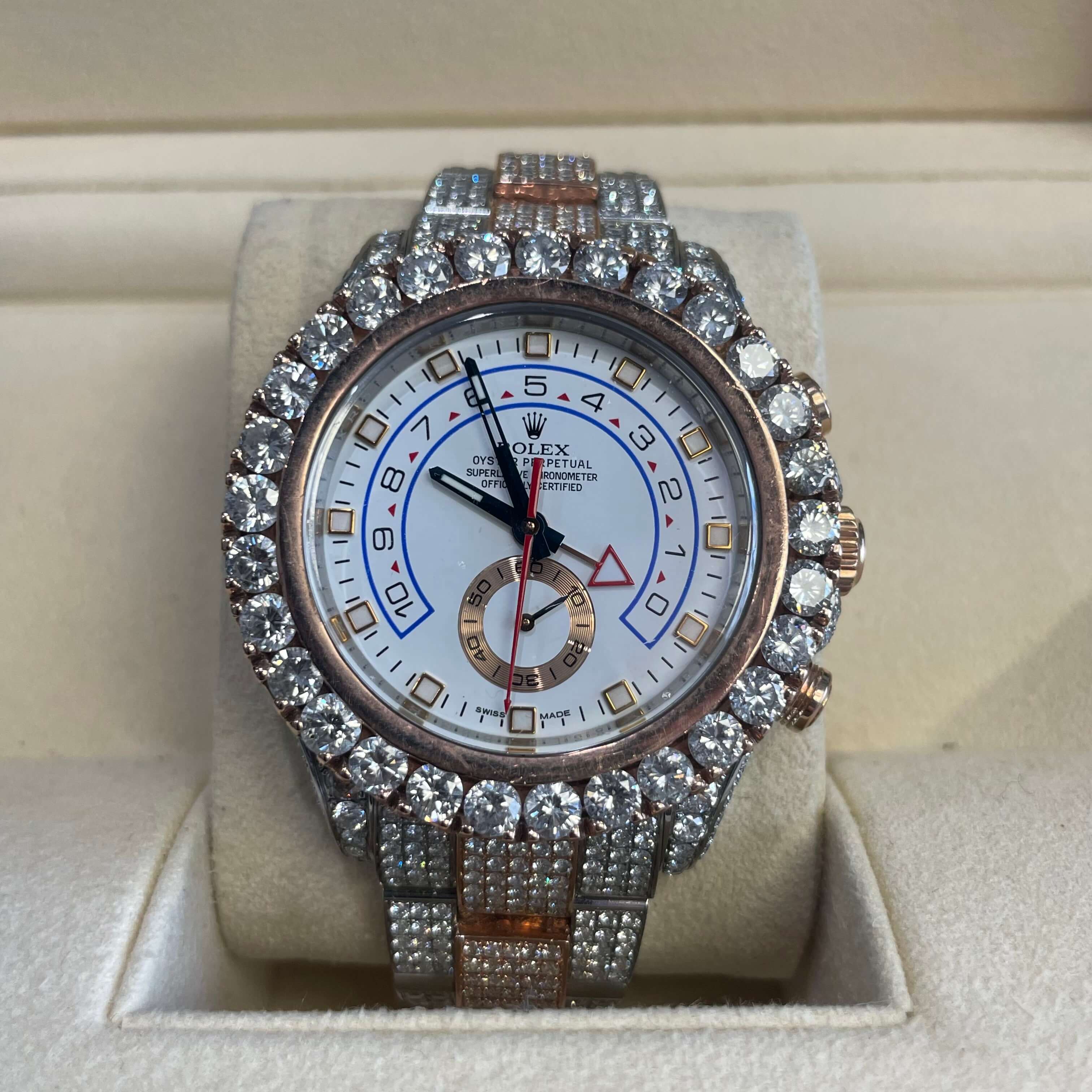 42mm Rolex Yacht Master VS1 Bust Down | All Natural Diamonds