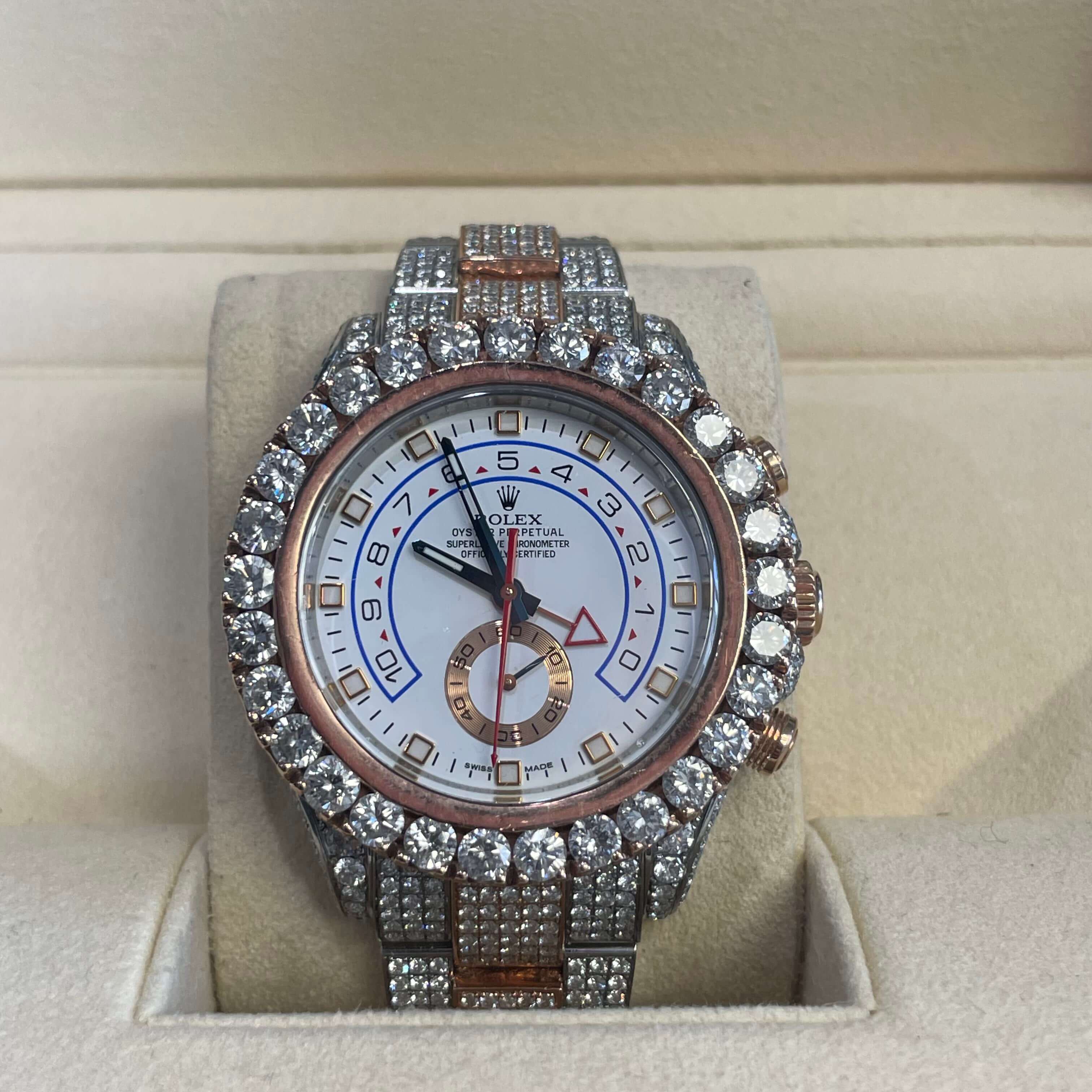 42mm Rolex Yacht Master VS1 Bust Down | All Natural Diamonds