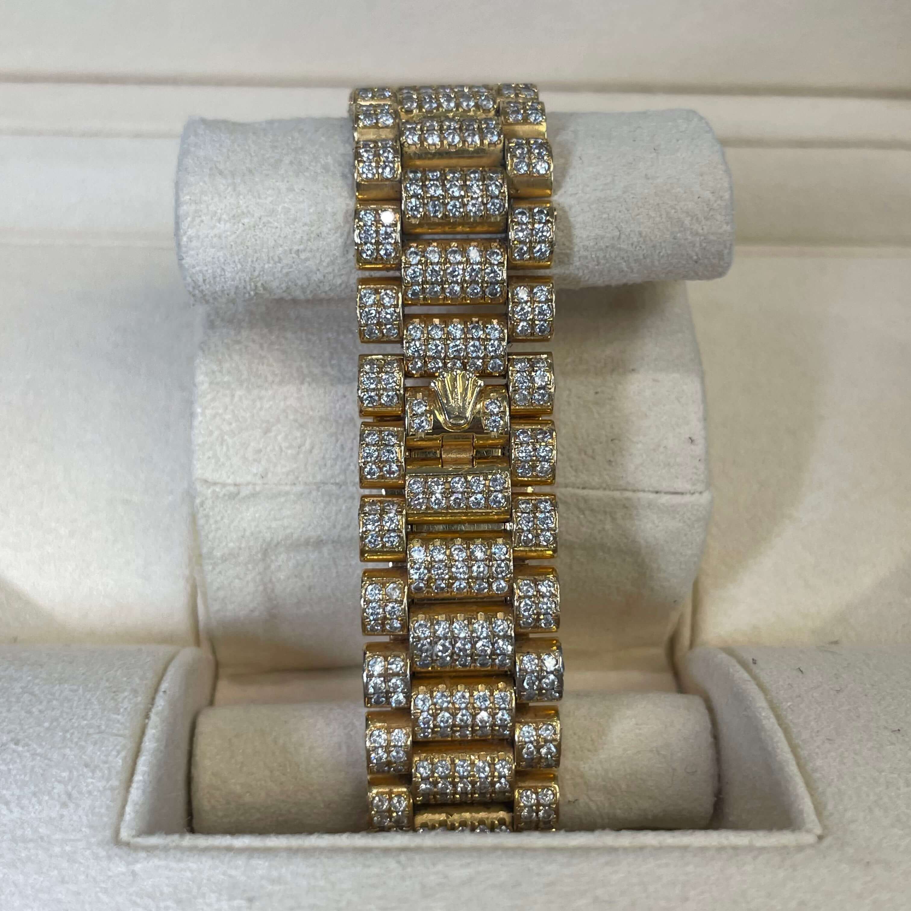 41mm Iced Out Yellow Gold Rolex Day Date II 18k