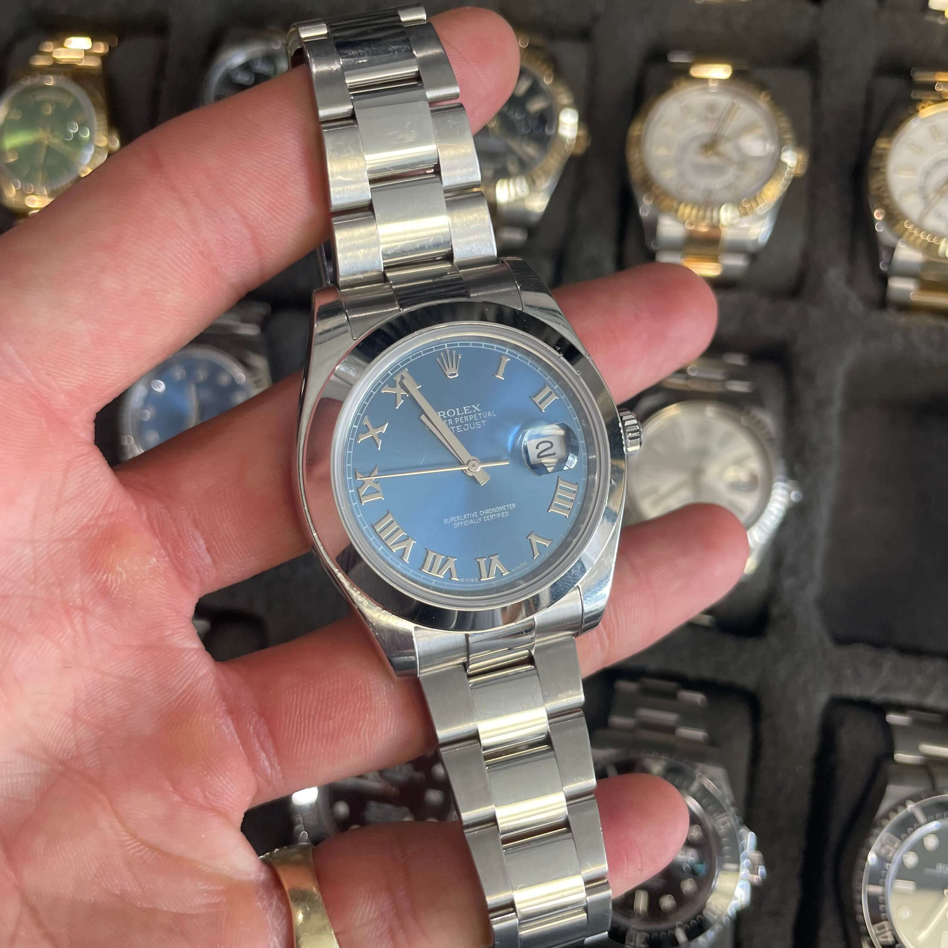 41mm Rolex Datejust | Stainless Steel | Blue Roman Dial