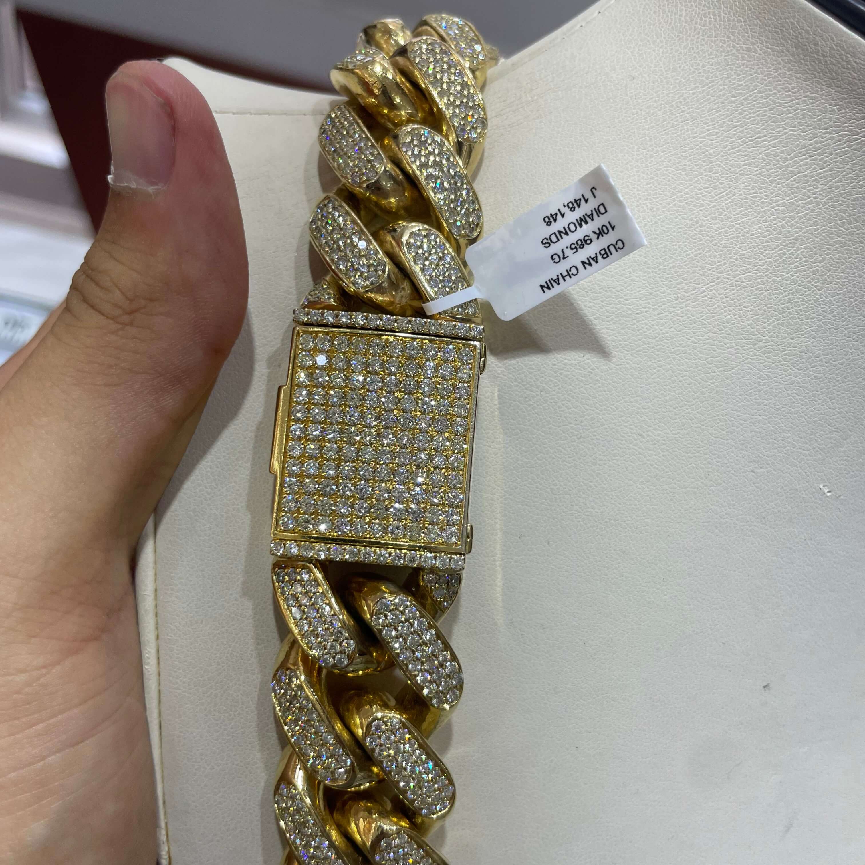 10k Kilo Bust Down Cuban Link Chain | 20+ Cts VS1 | 1000 Grams