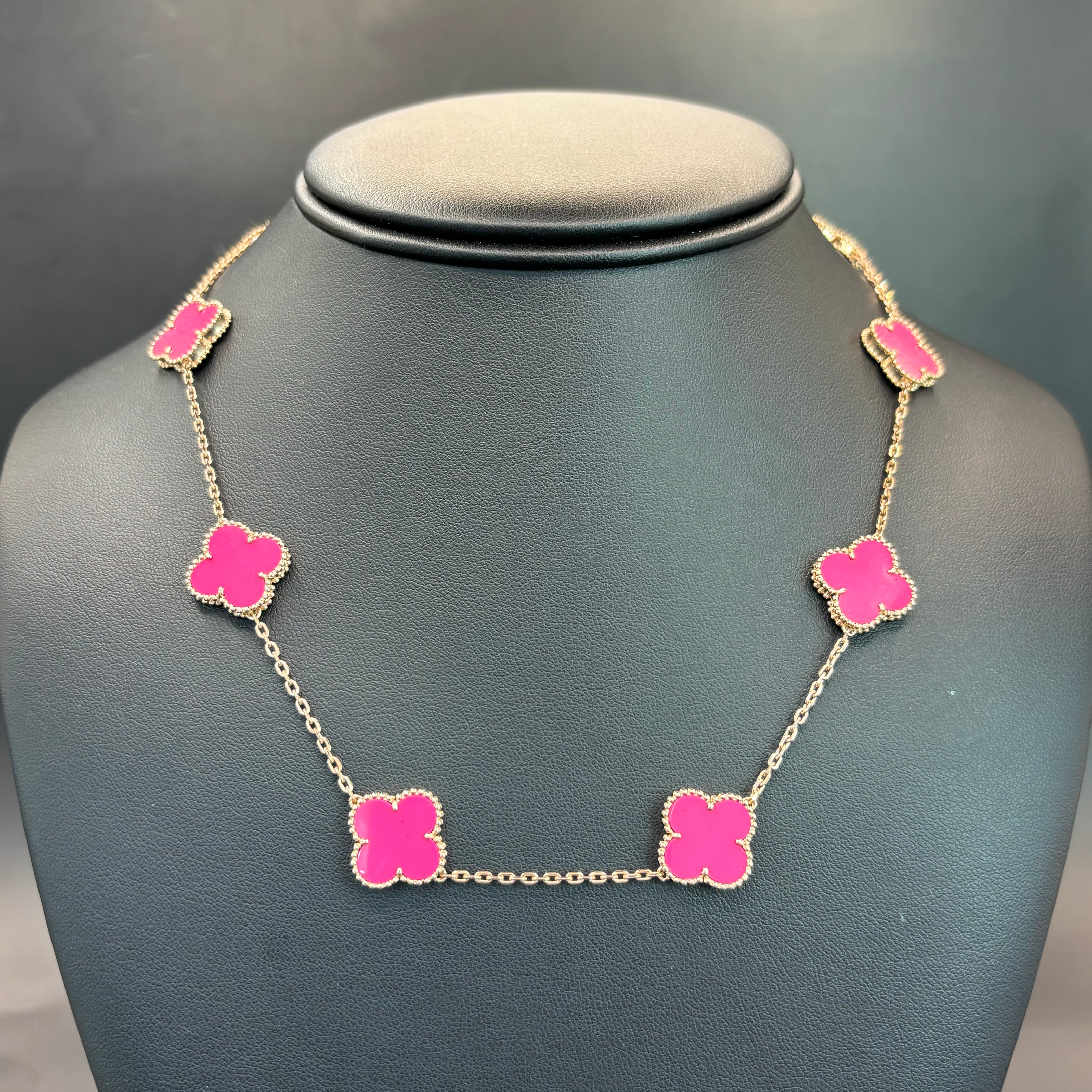 14K Gold Clover Necklace