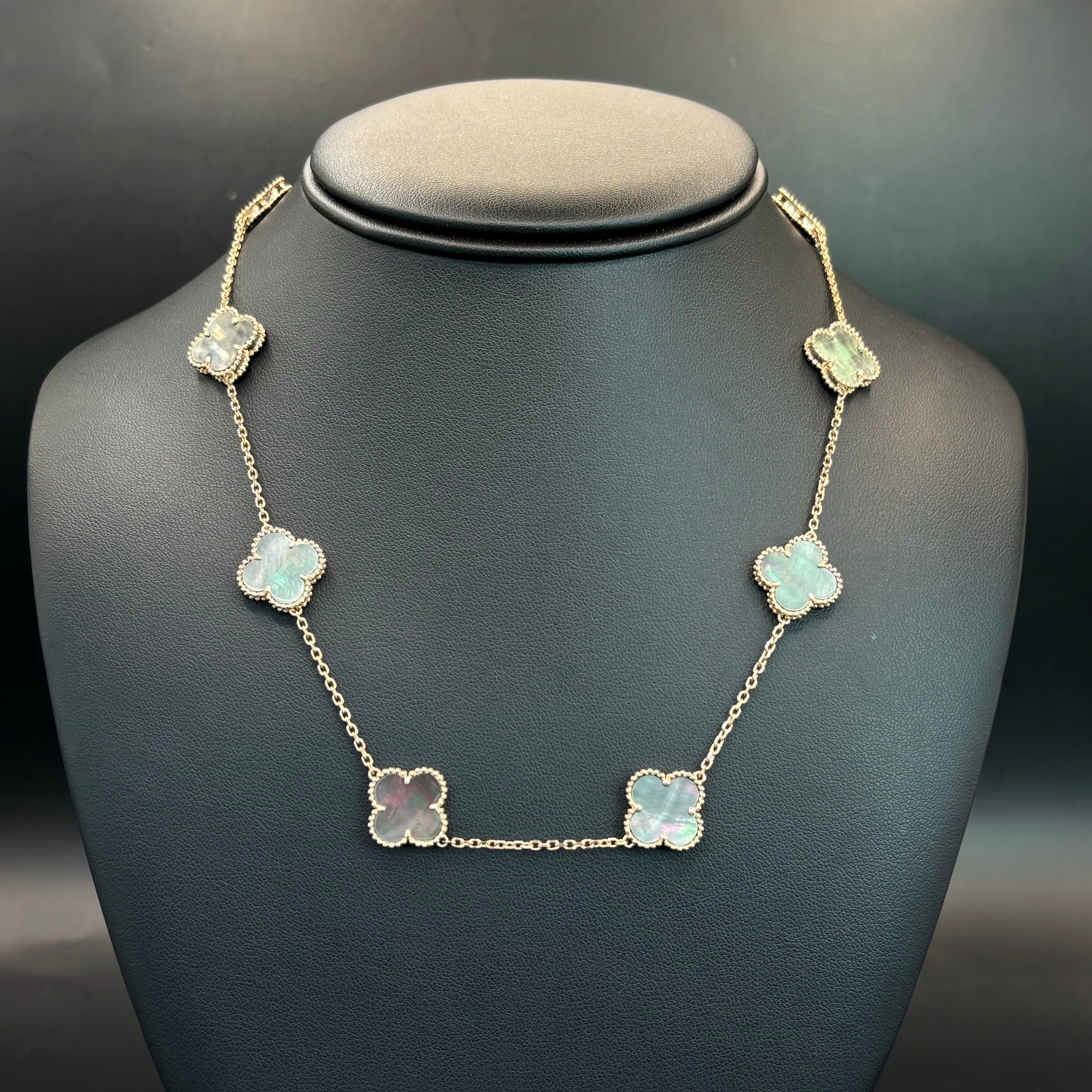 14K Gold Clover Necklace