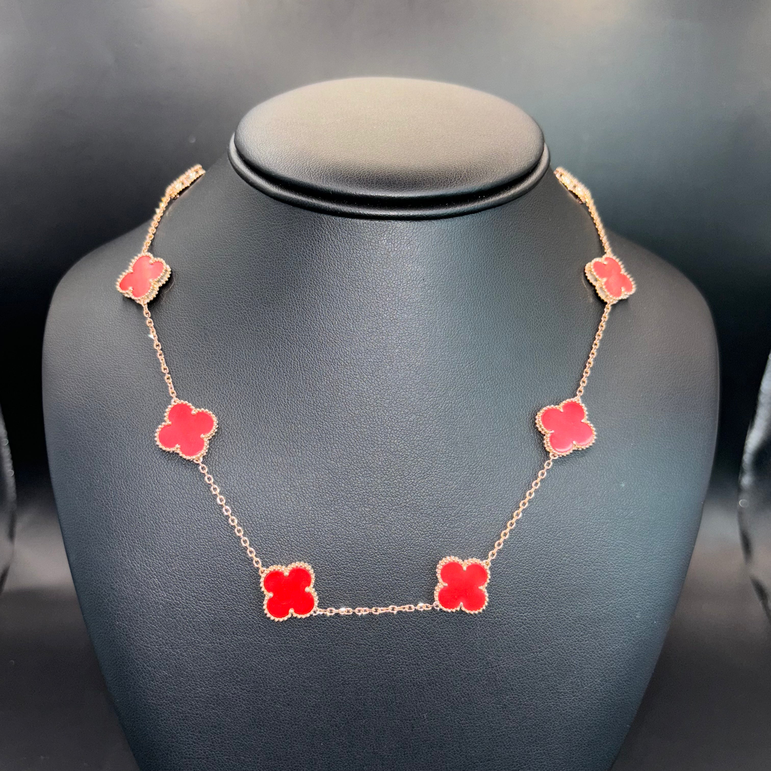 14K Gold Clover Necklace