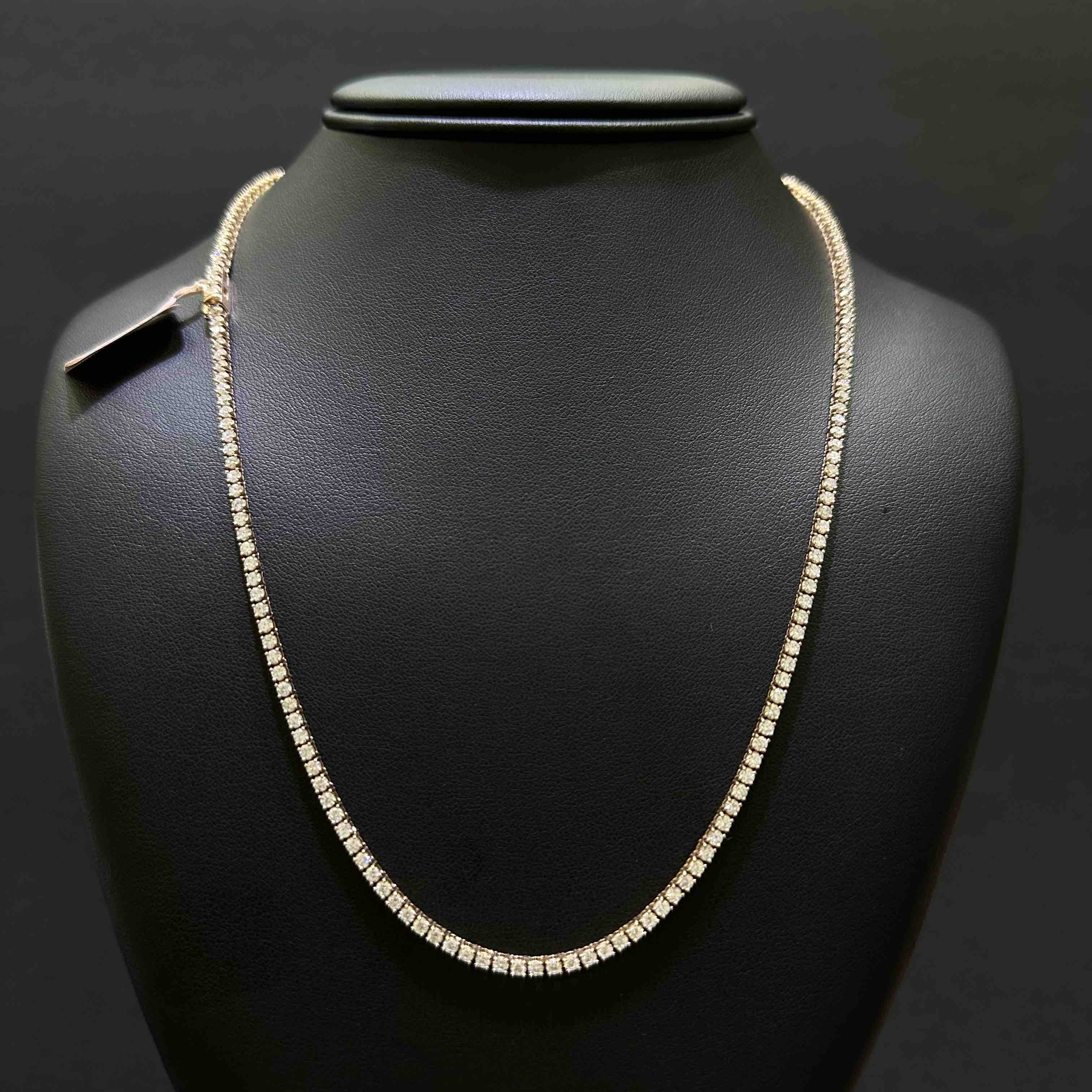 14k VVS Iced Out Tennis Chain Necklace CVD | ROSE/WHITE/YELLOW GOLD