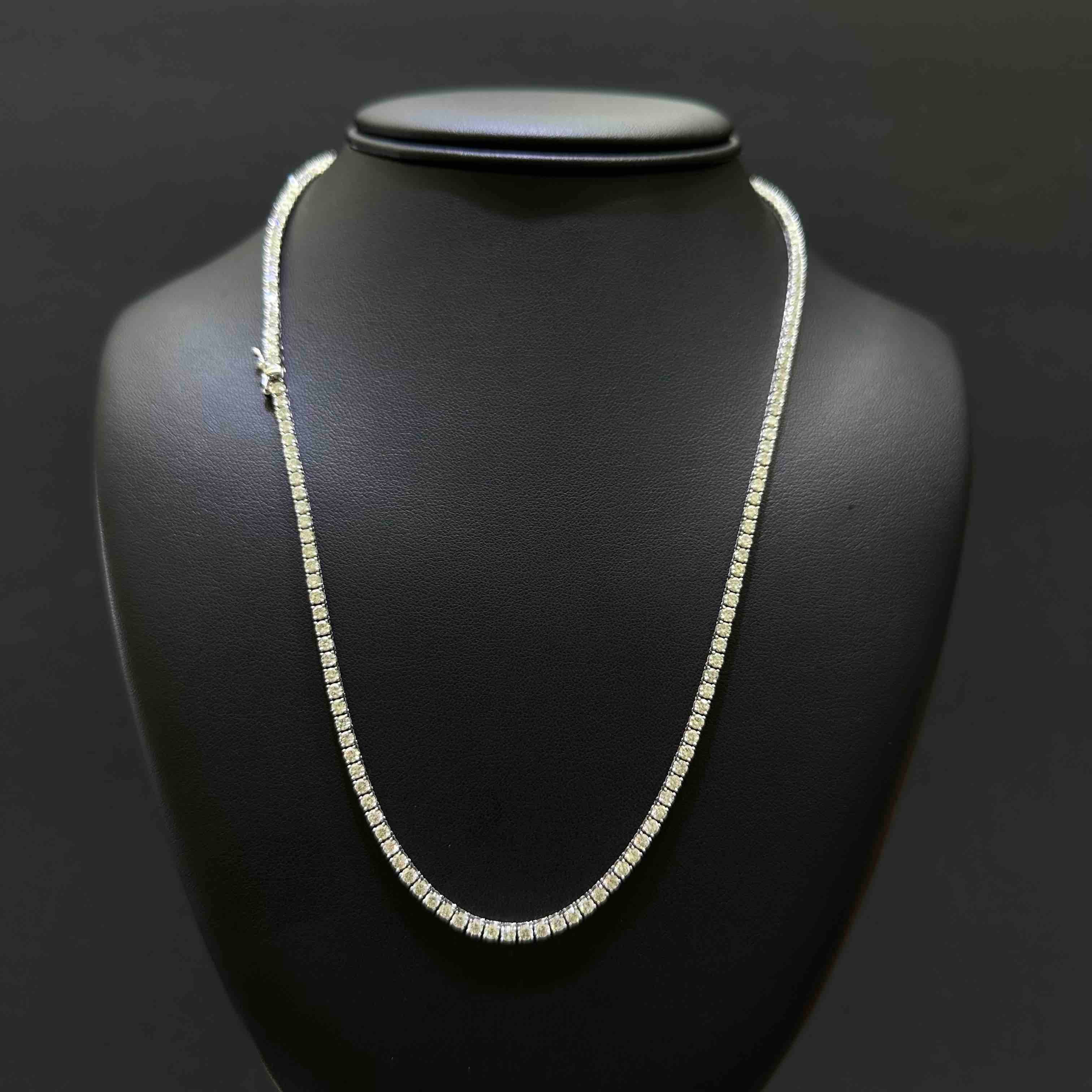 14k VVS Iced Out Tennis Chain Necklace CVD | ROSE/WHITE/YELLOW GOLD