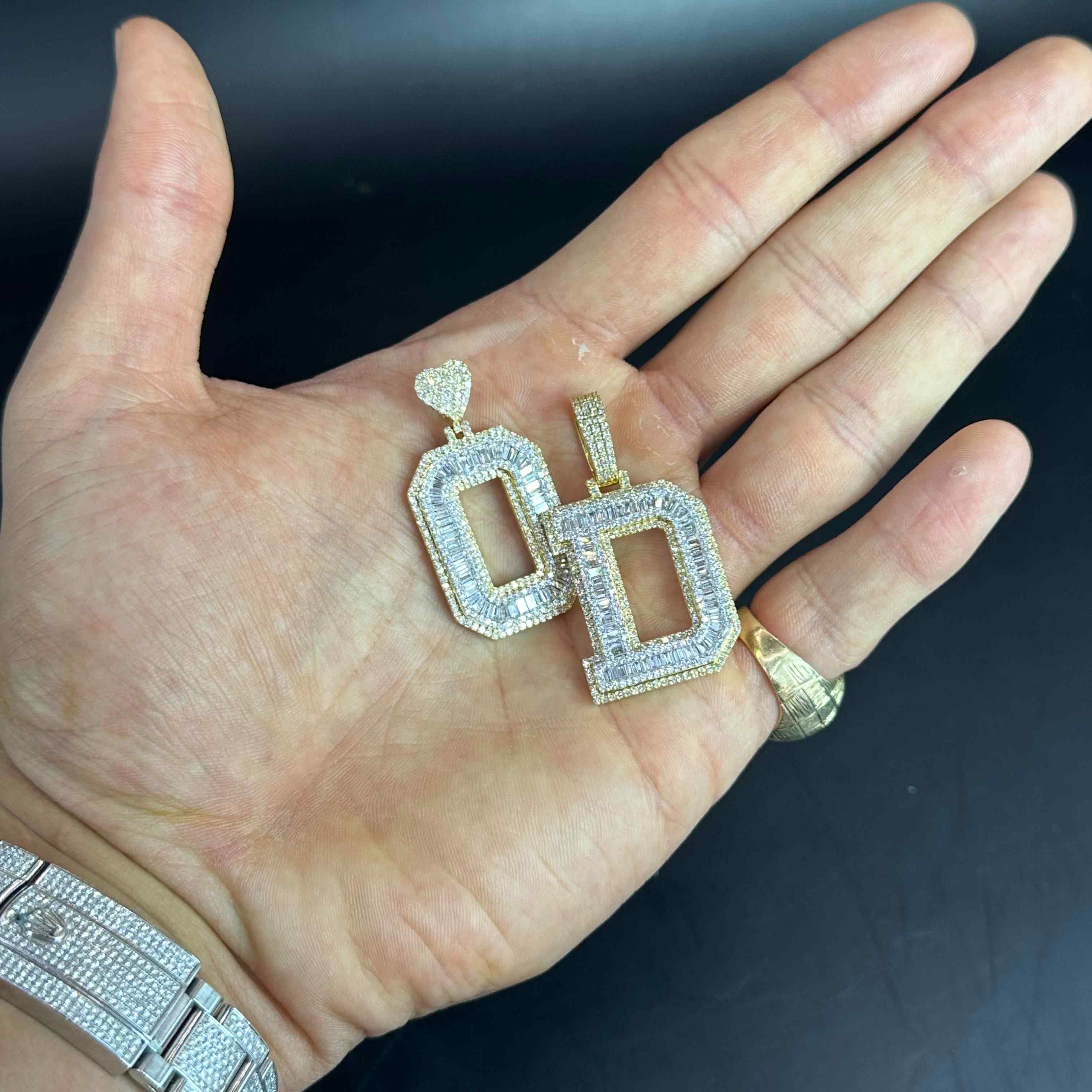 custom lab initial pendant