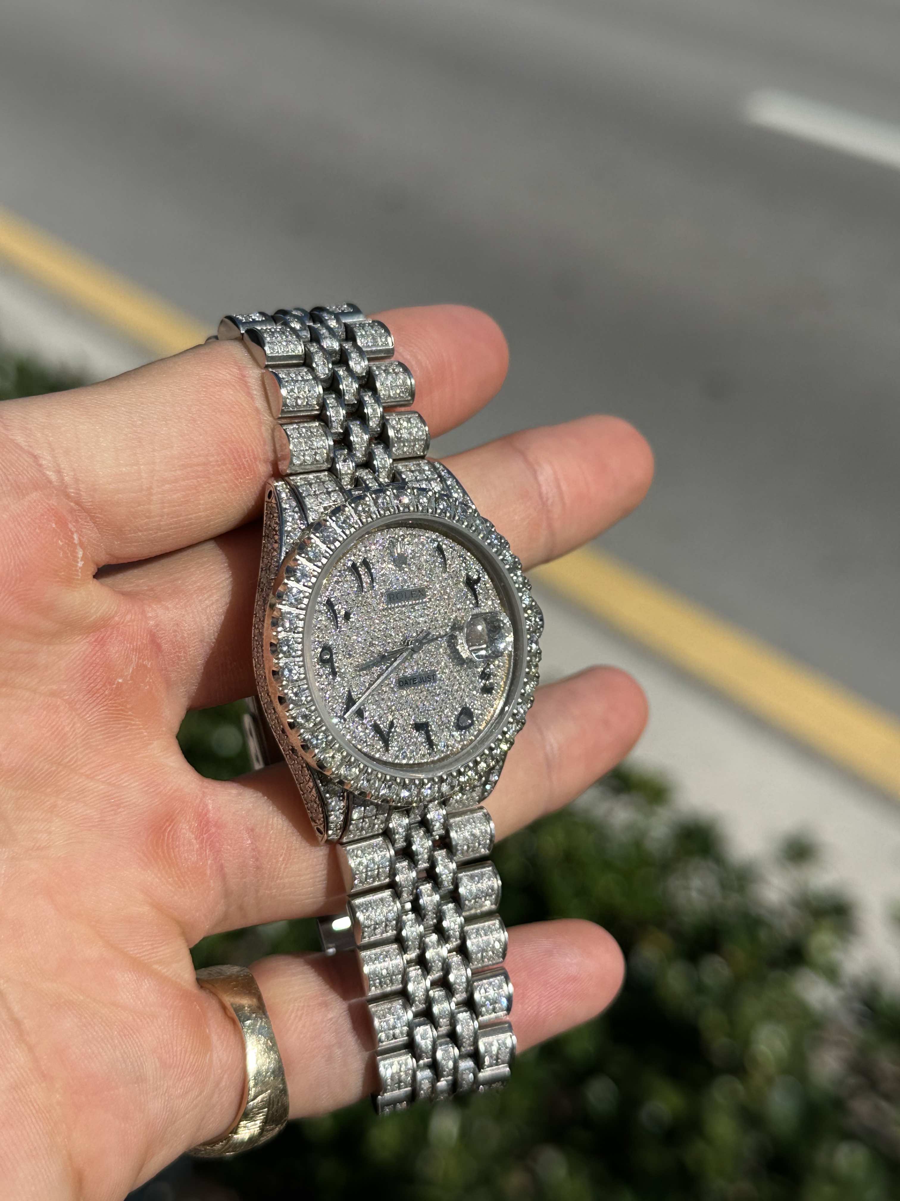 Bust Down Rolex 36mm Stainless Steel | 15 cts Natural VS1π