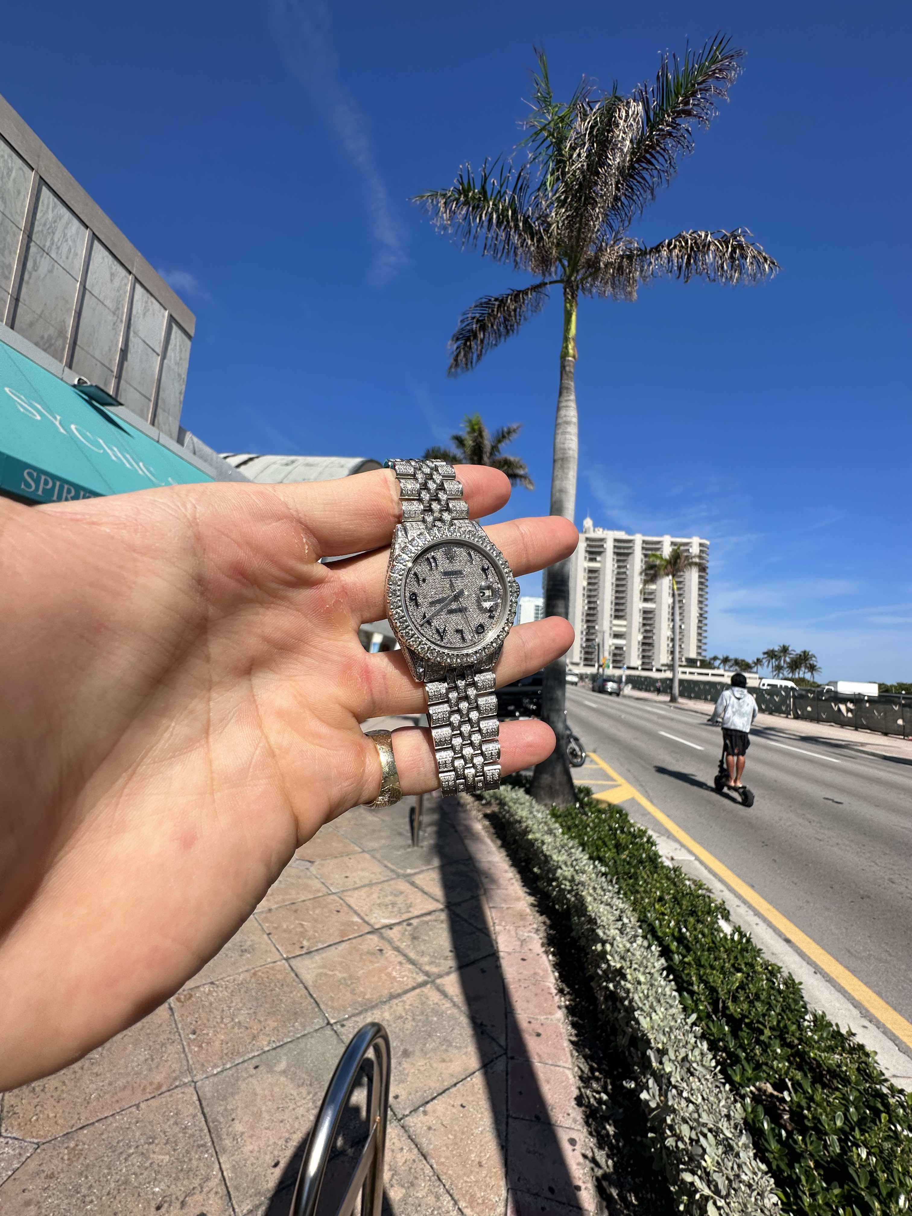 Bust Down Rolex 36mm Stainless Steel | 15 cts Natural VS1π