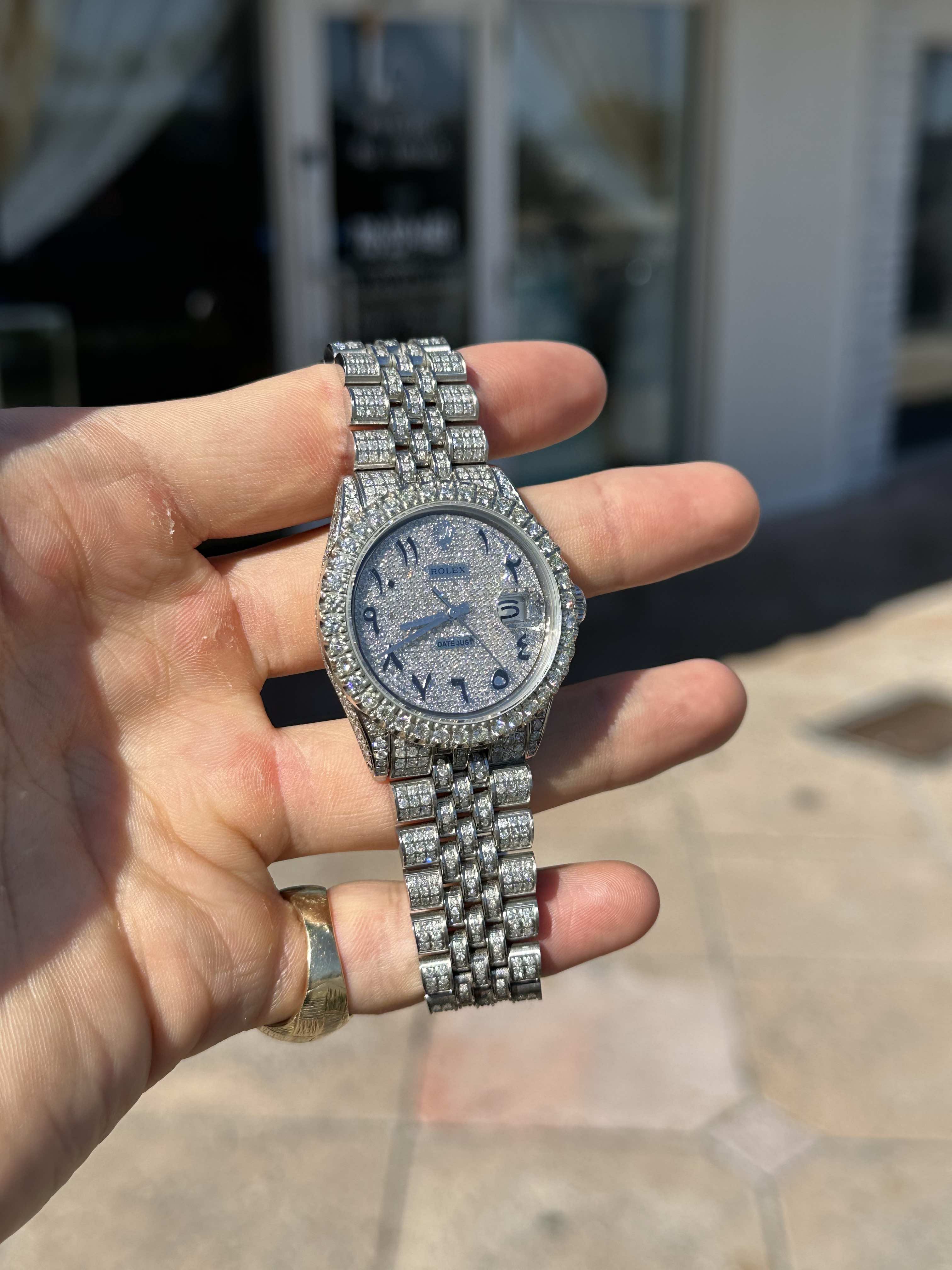 Bust Down Rolex 36mm Stainless Steel | 15 cts Natural VS1π