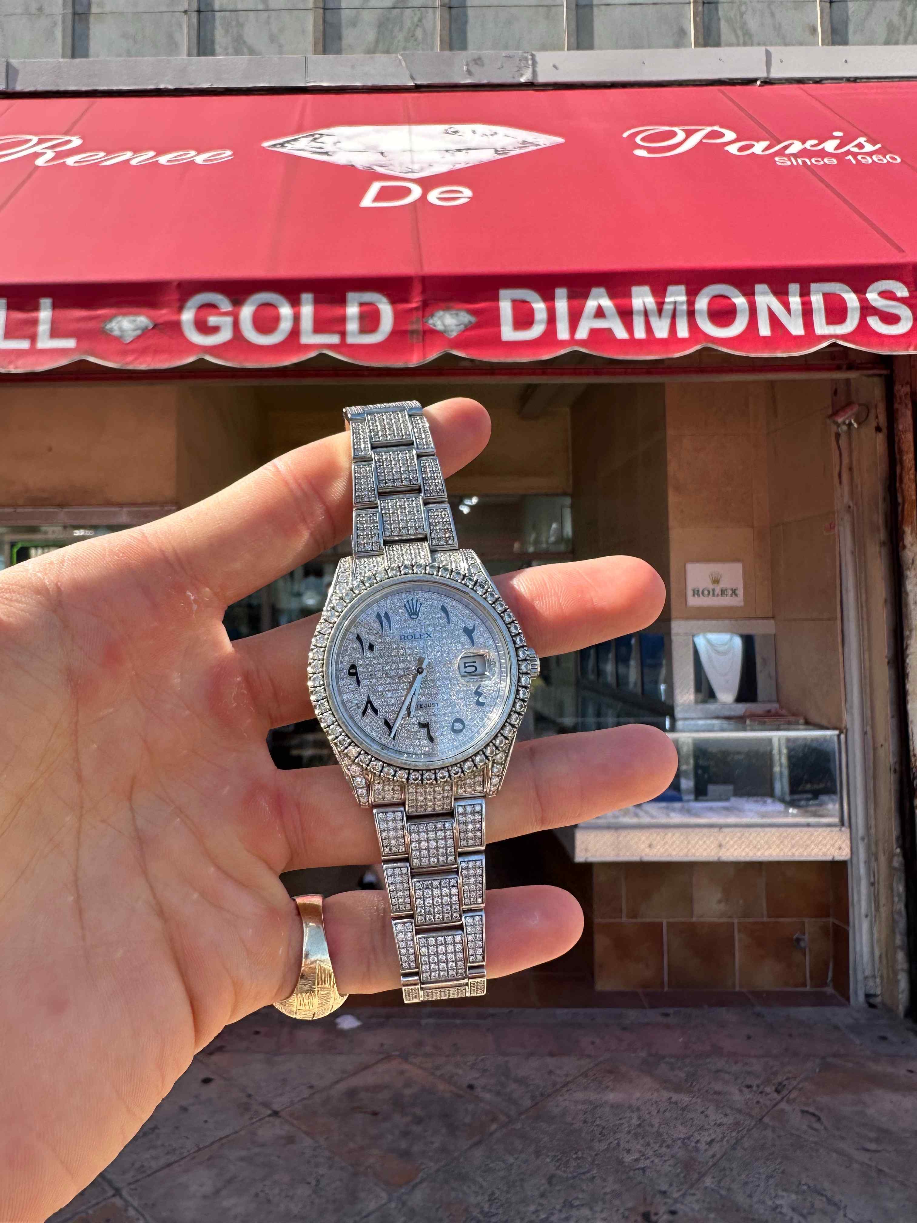 41mm Bust Down Rolex Stainless Steel VS1 Natural Diamonds