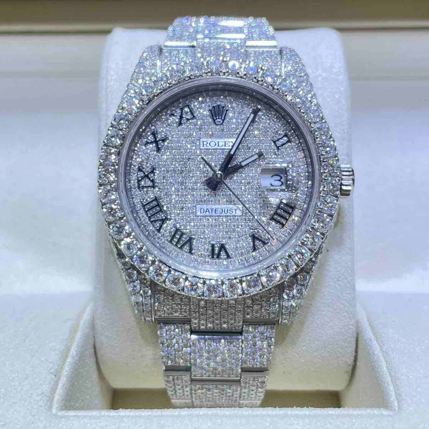 Bust Down Rolex Avalanche 41mm Iced VVS1π | Roman Dial | Oysterband