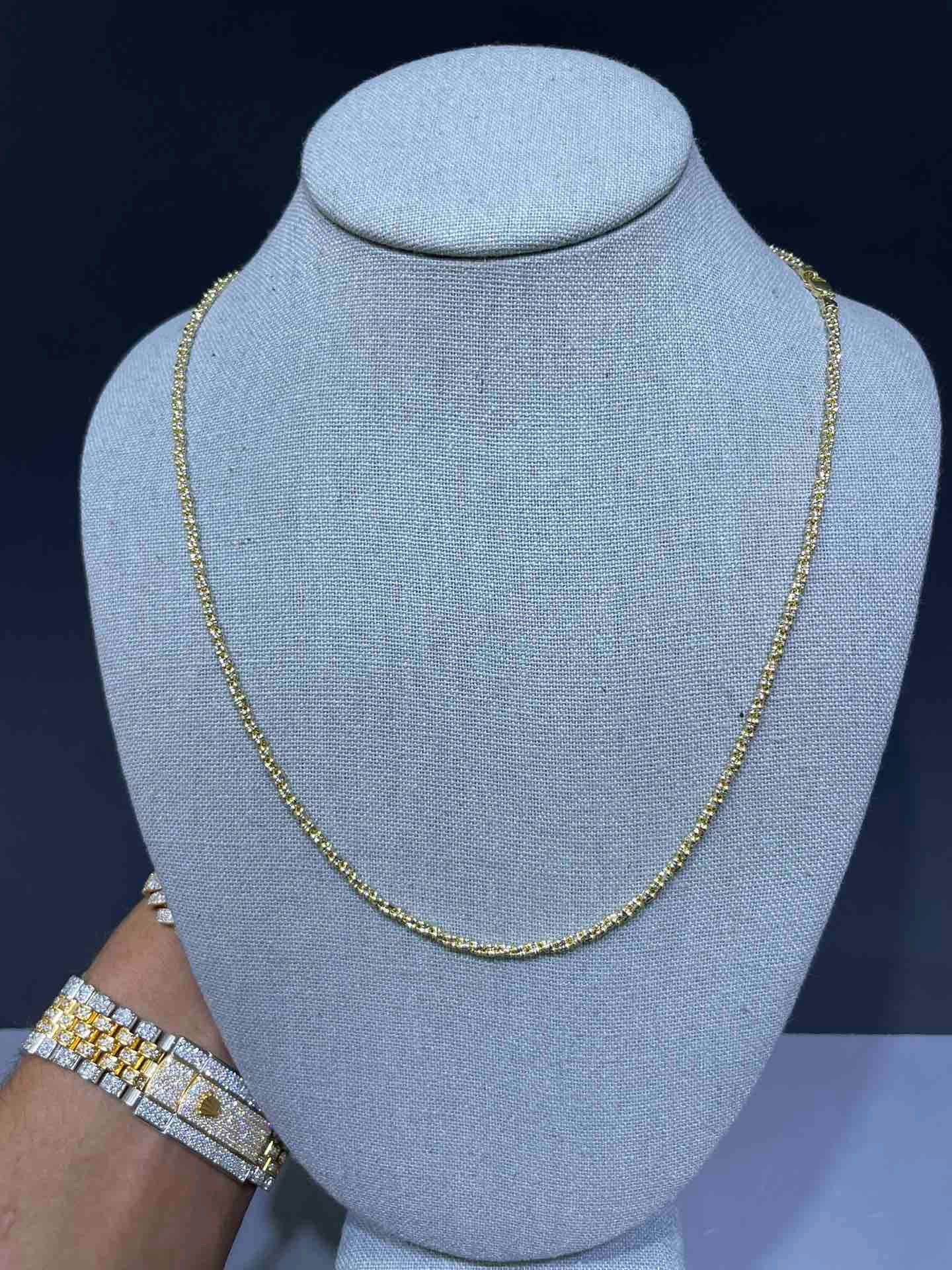 14k Yellow Gold Popcorn Chain
