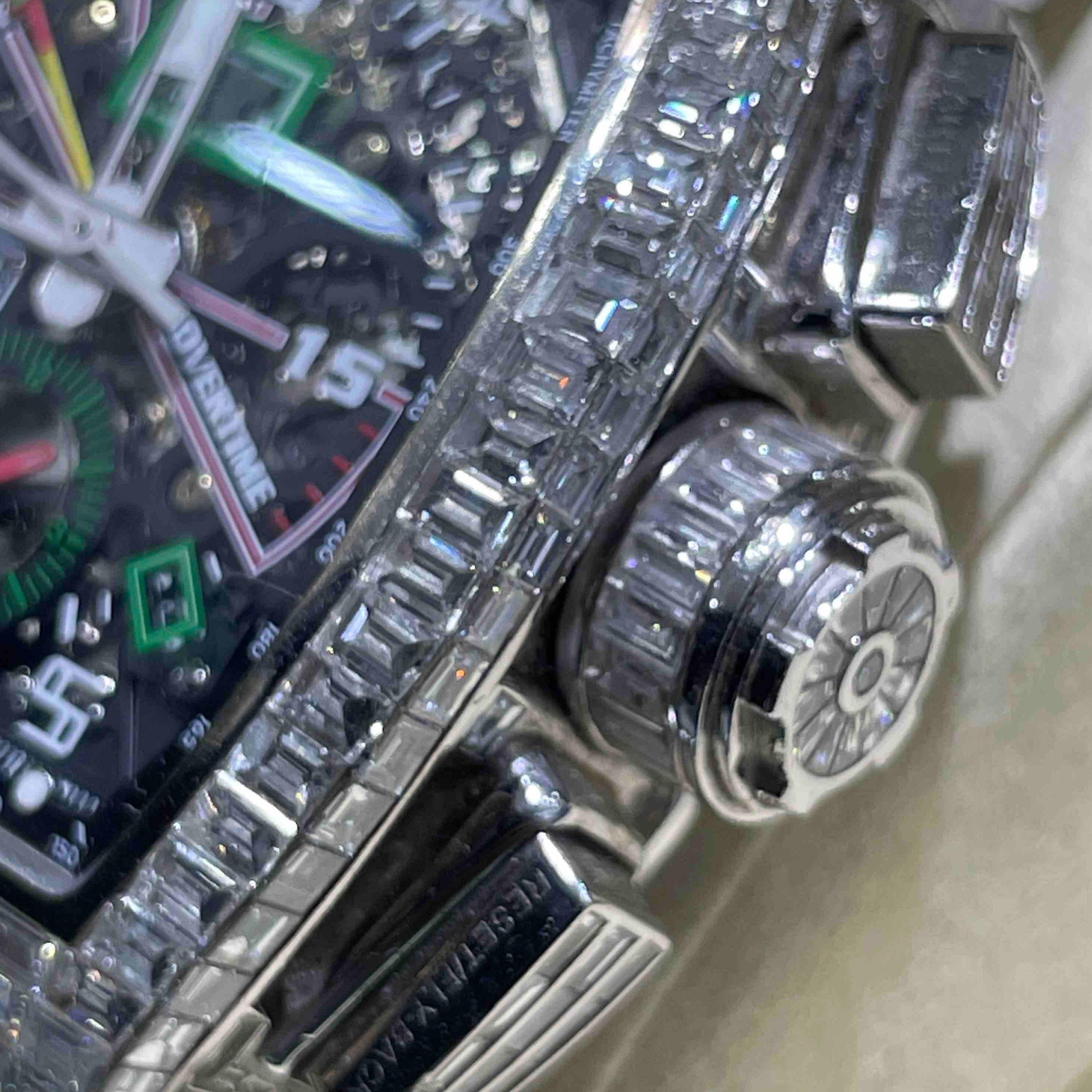 Richard Mille Bezel Bust Down Natural Diamonds.