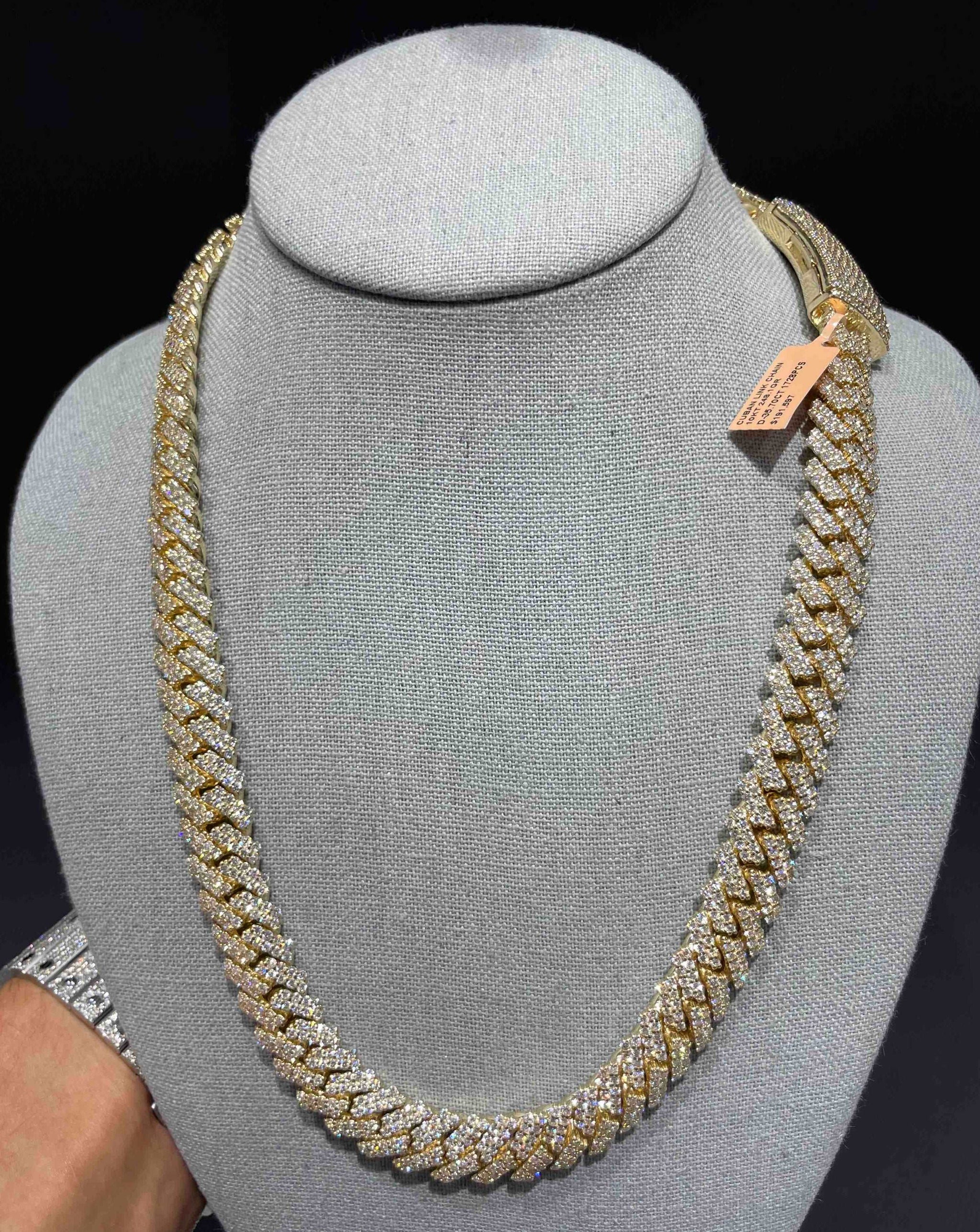 10k Two Tone Iced Out Cuban Link Chain 36 cts VVS | 248 Grams