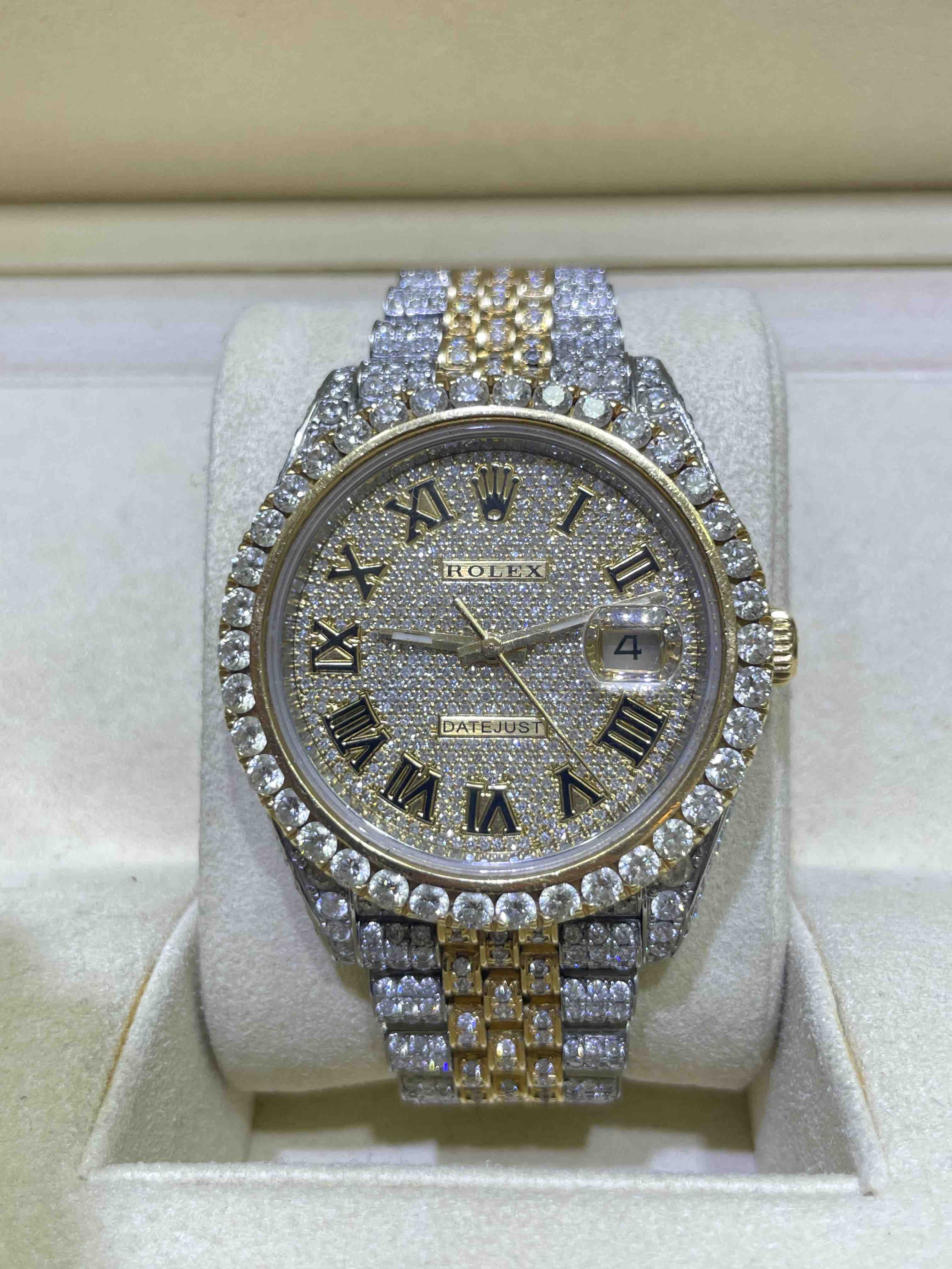 41MM ROLEX FULL VS1 BUST DOWN With Roman dial
