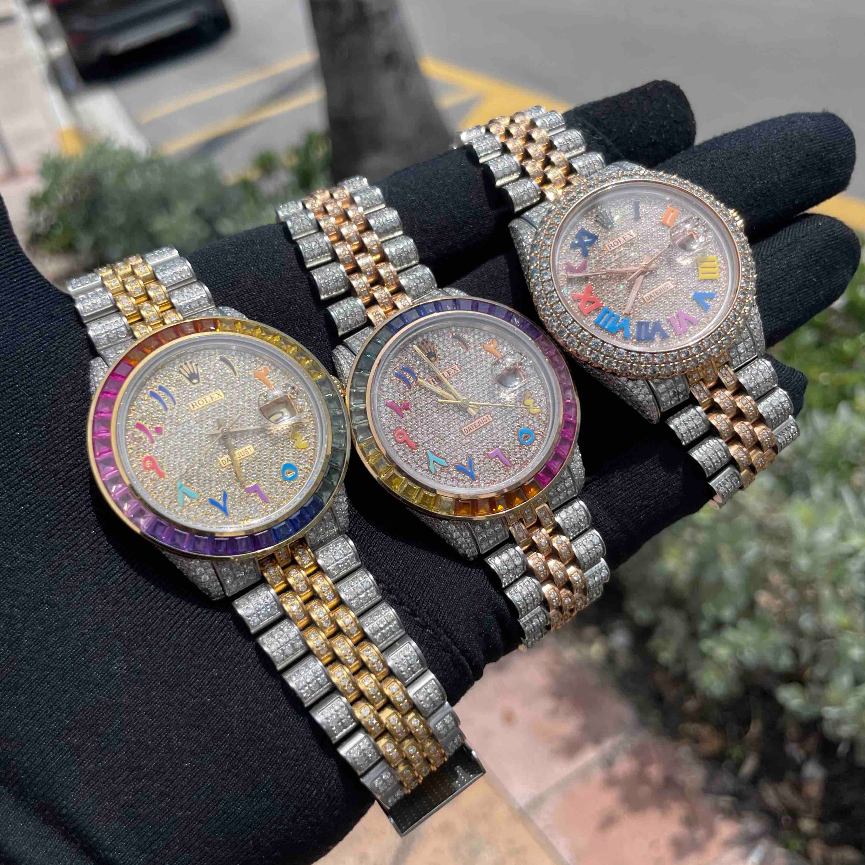 Iced Out Rainbow Rolex