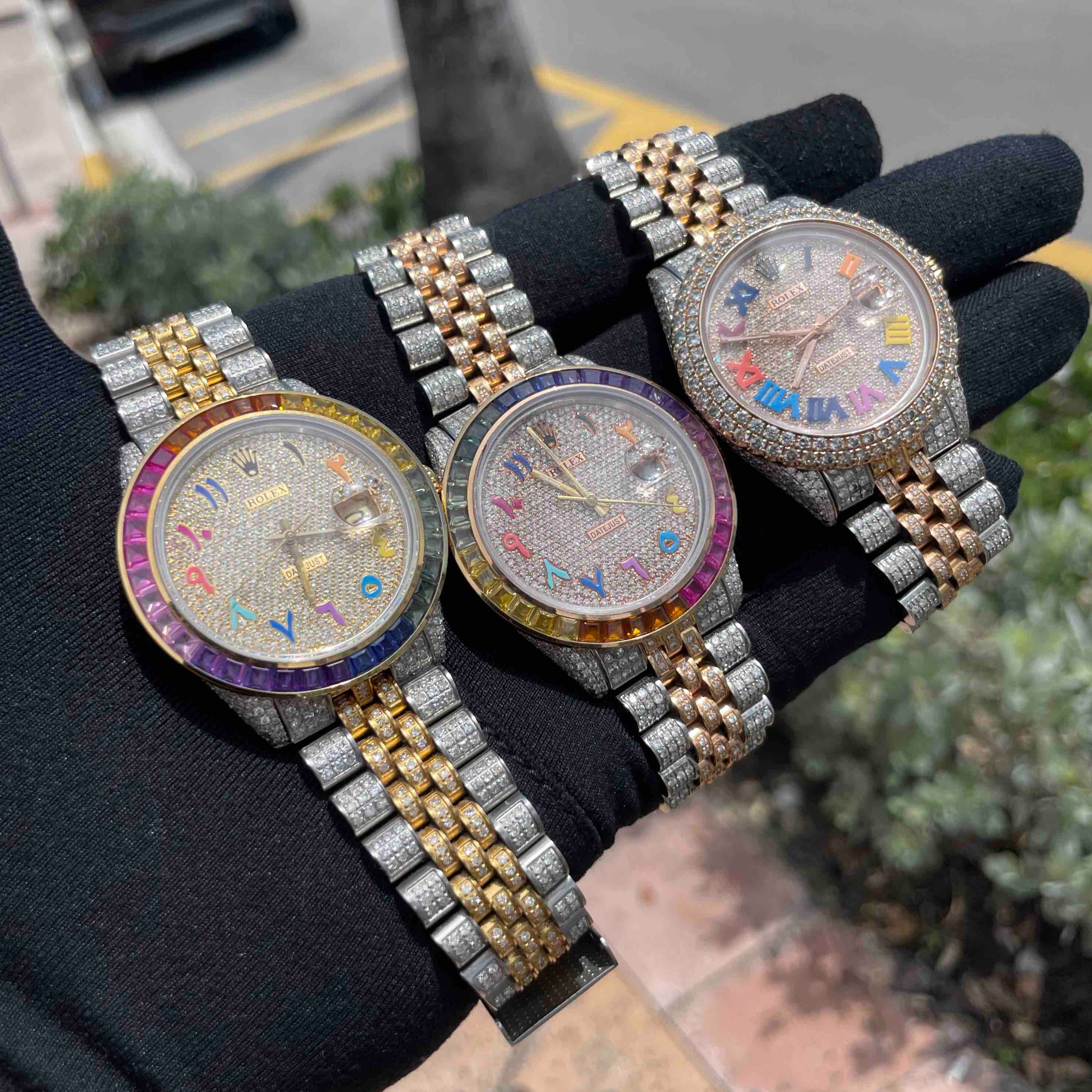 bust down rainbow rolex