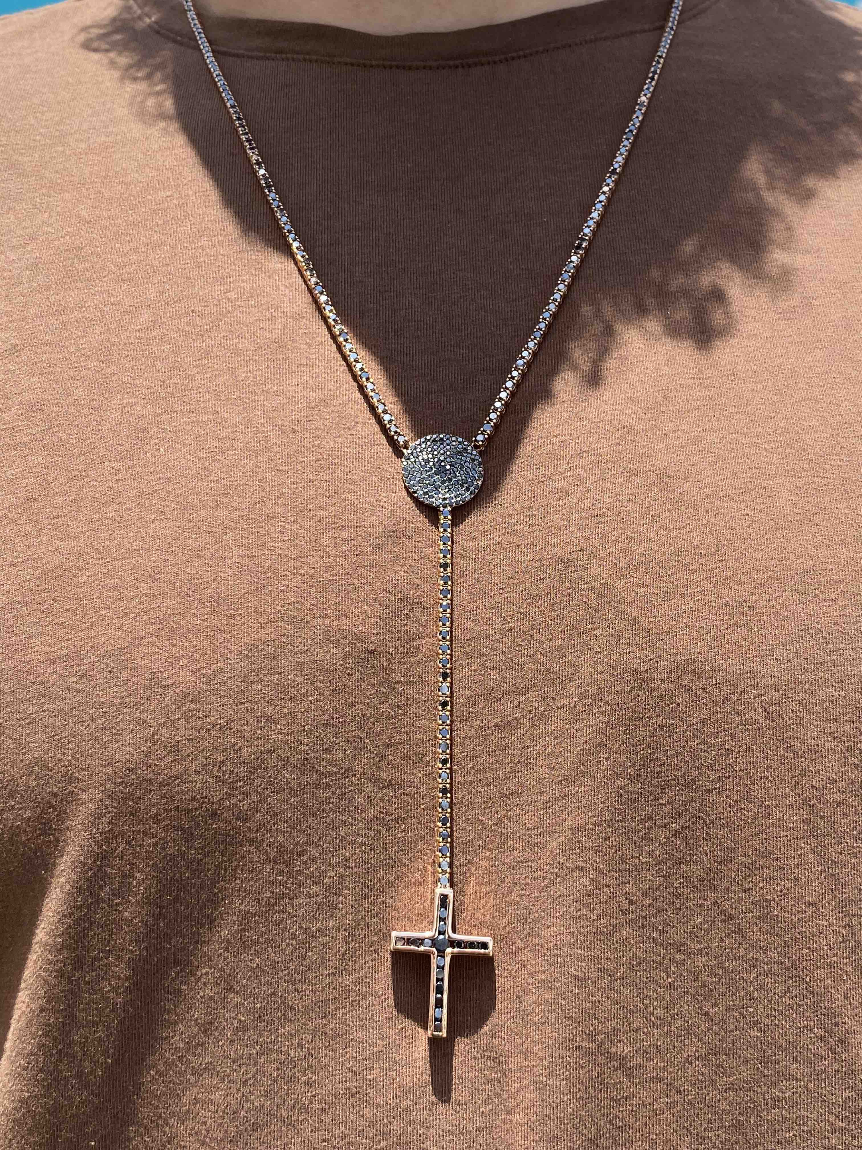 rose gold diamond cross necklace