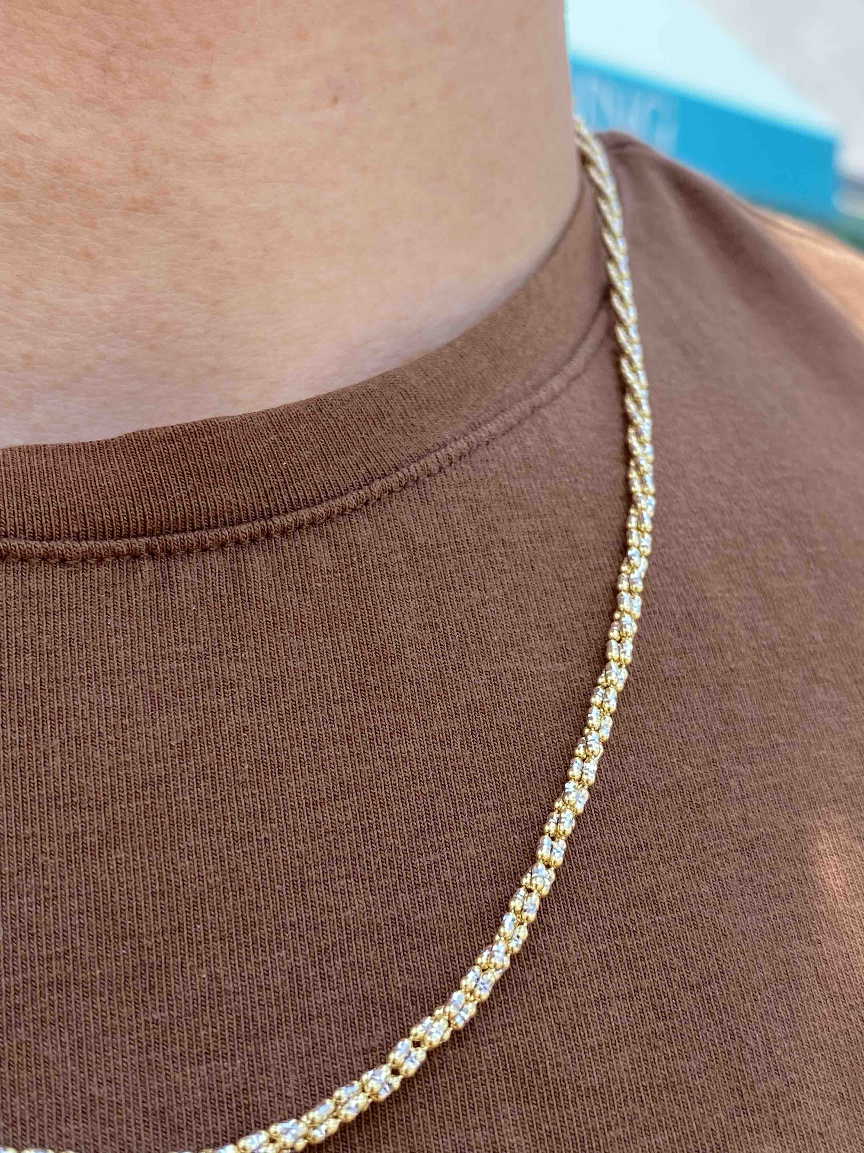 14k Yellow Gold Popcorn Chain