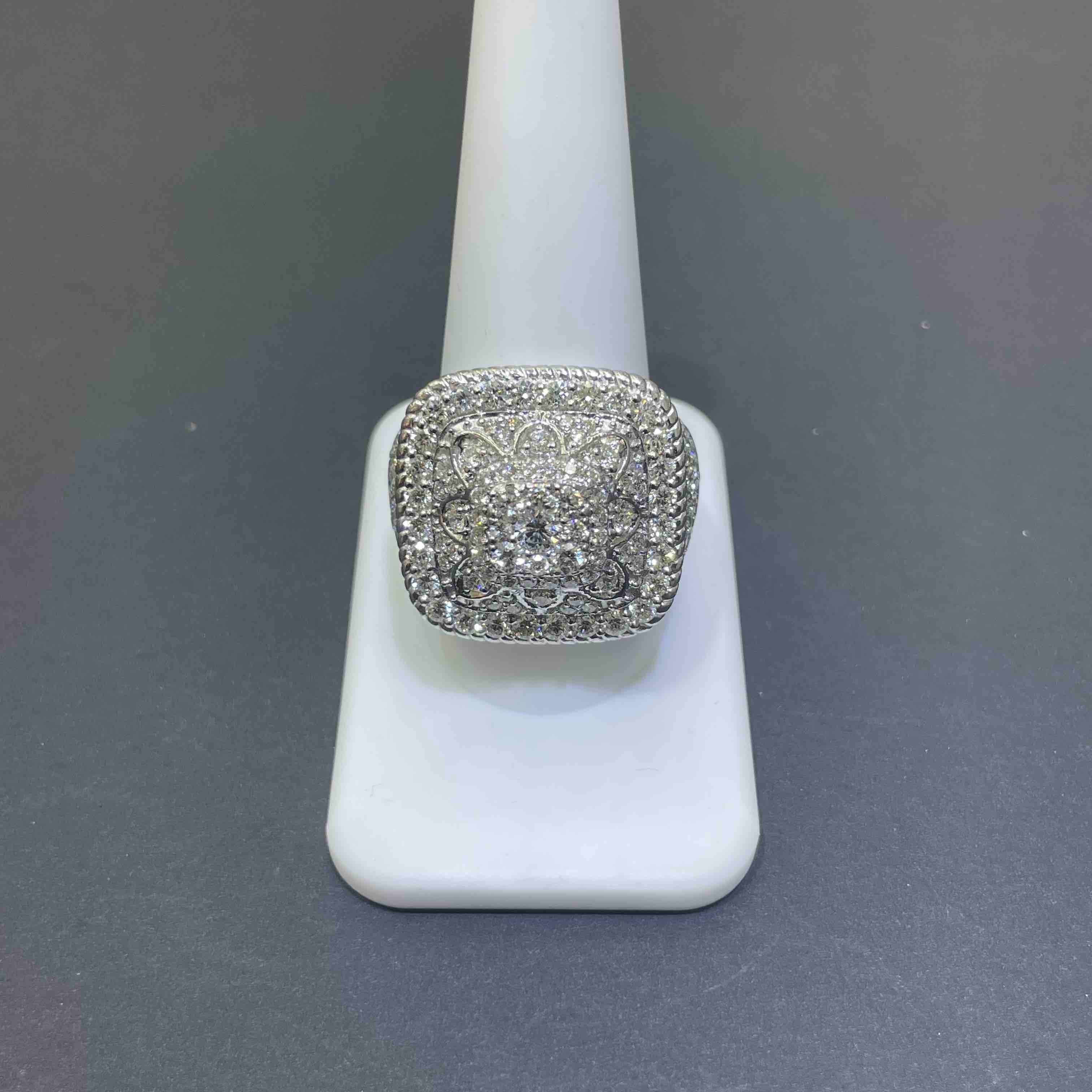 White Gold Iced Out Ring