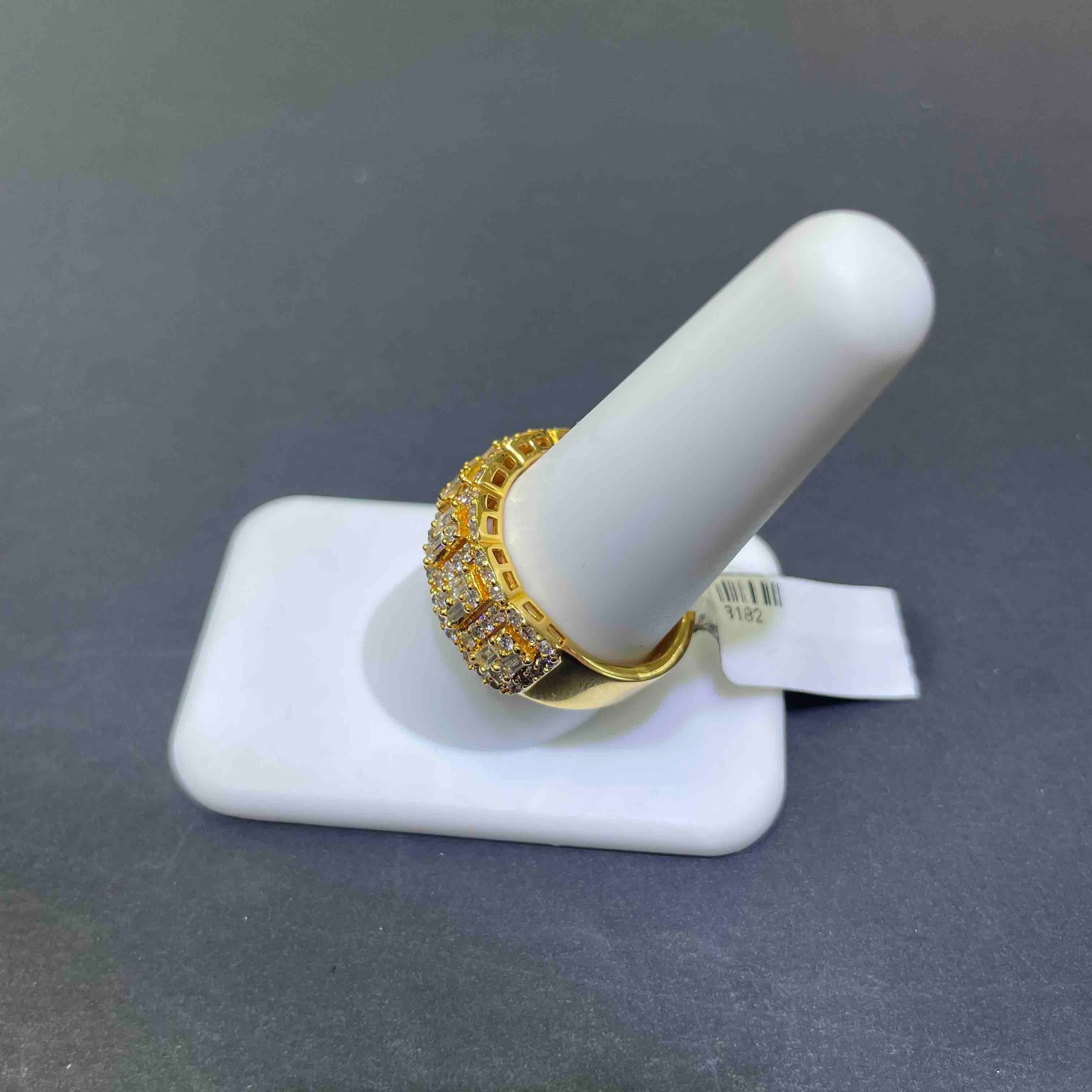 mens iced out ring yellow