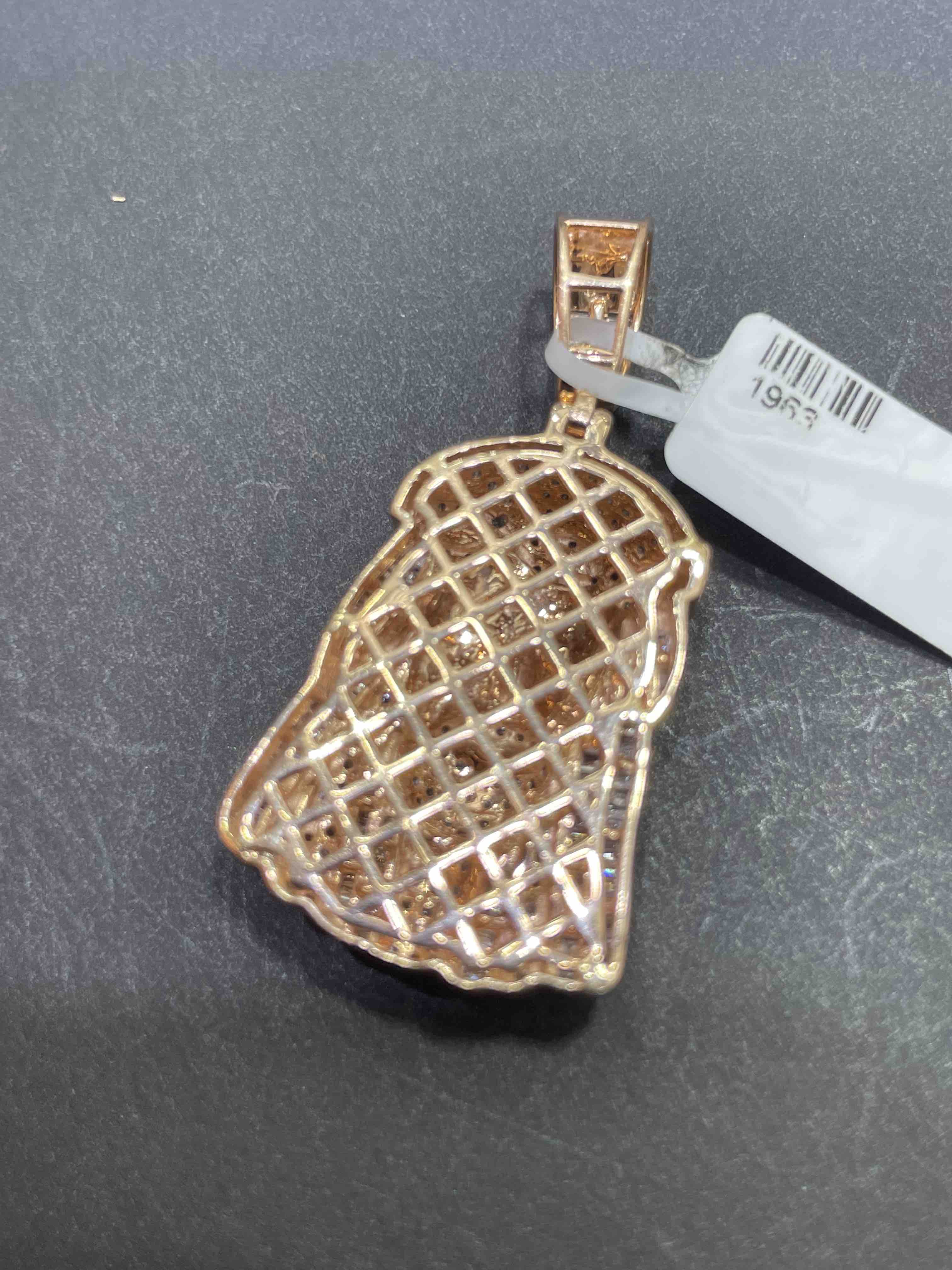 Rose Gold Jesus Charm Iced Out