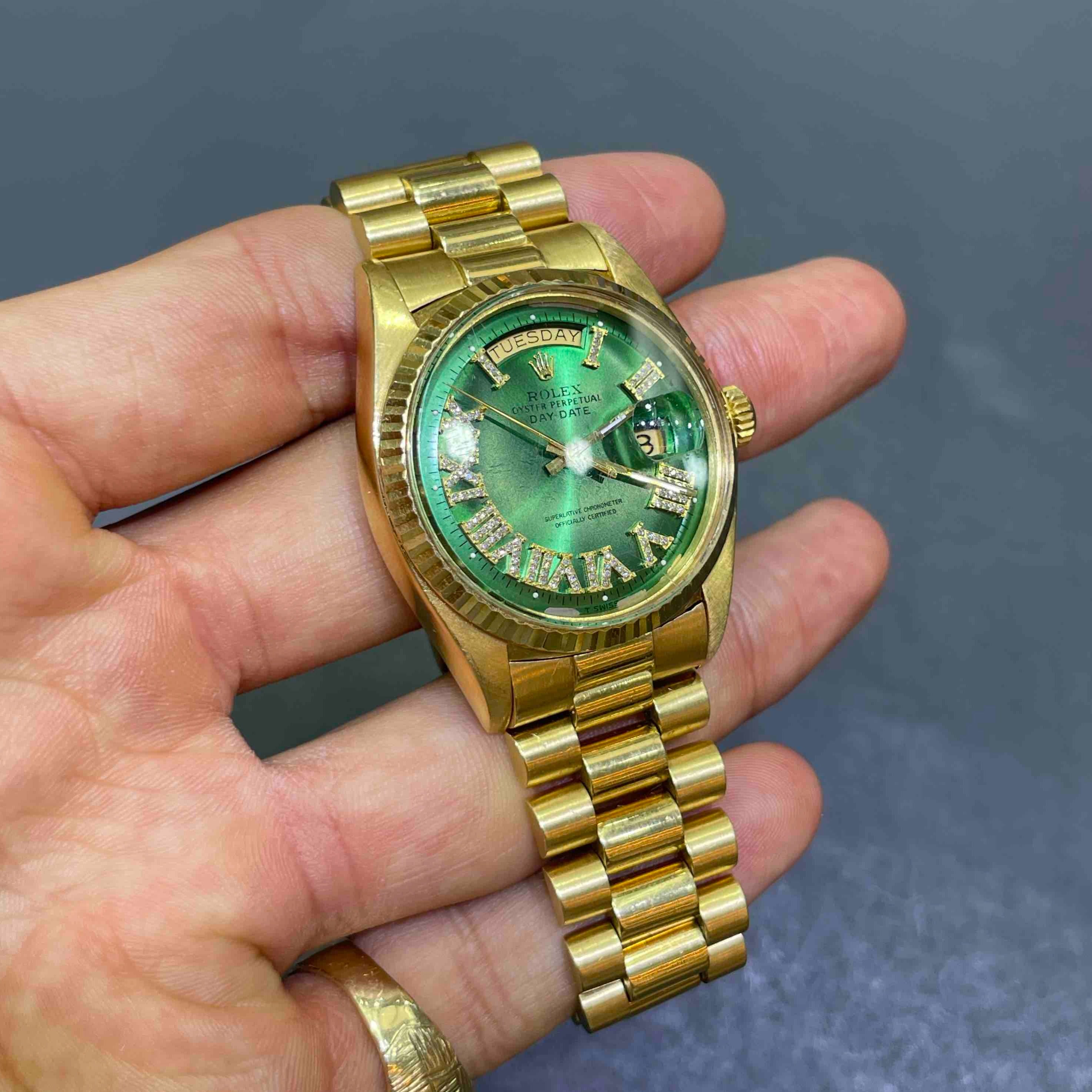 Rolex Presidential Green Face Roman Dial