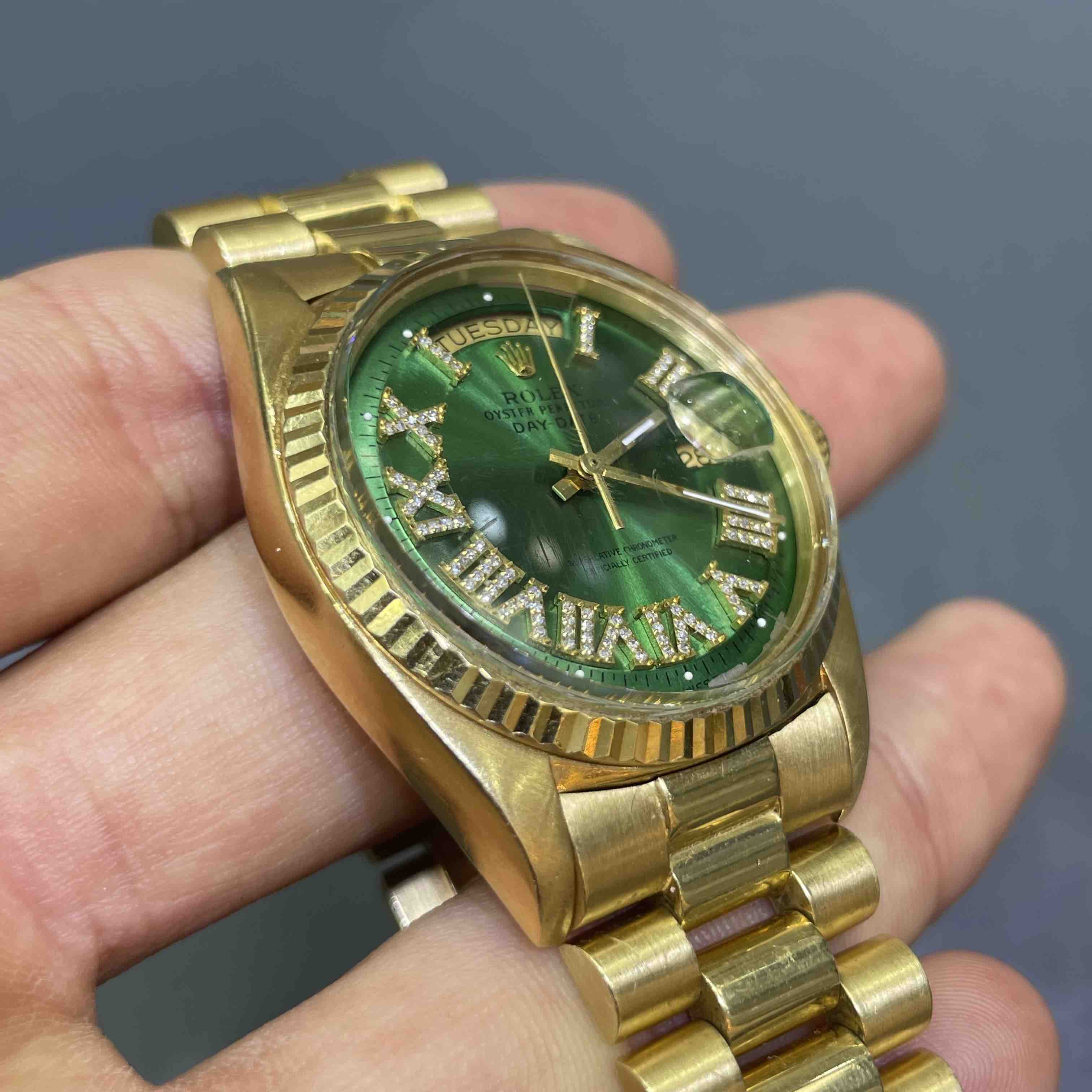 Rolex Presidential Green Face Roman Dial