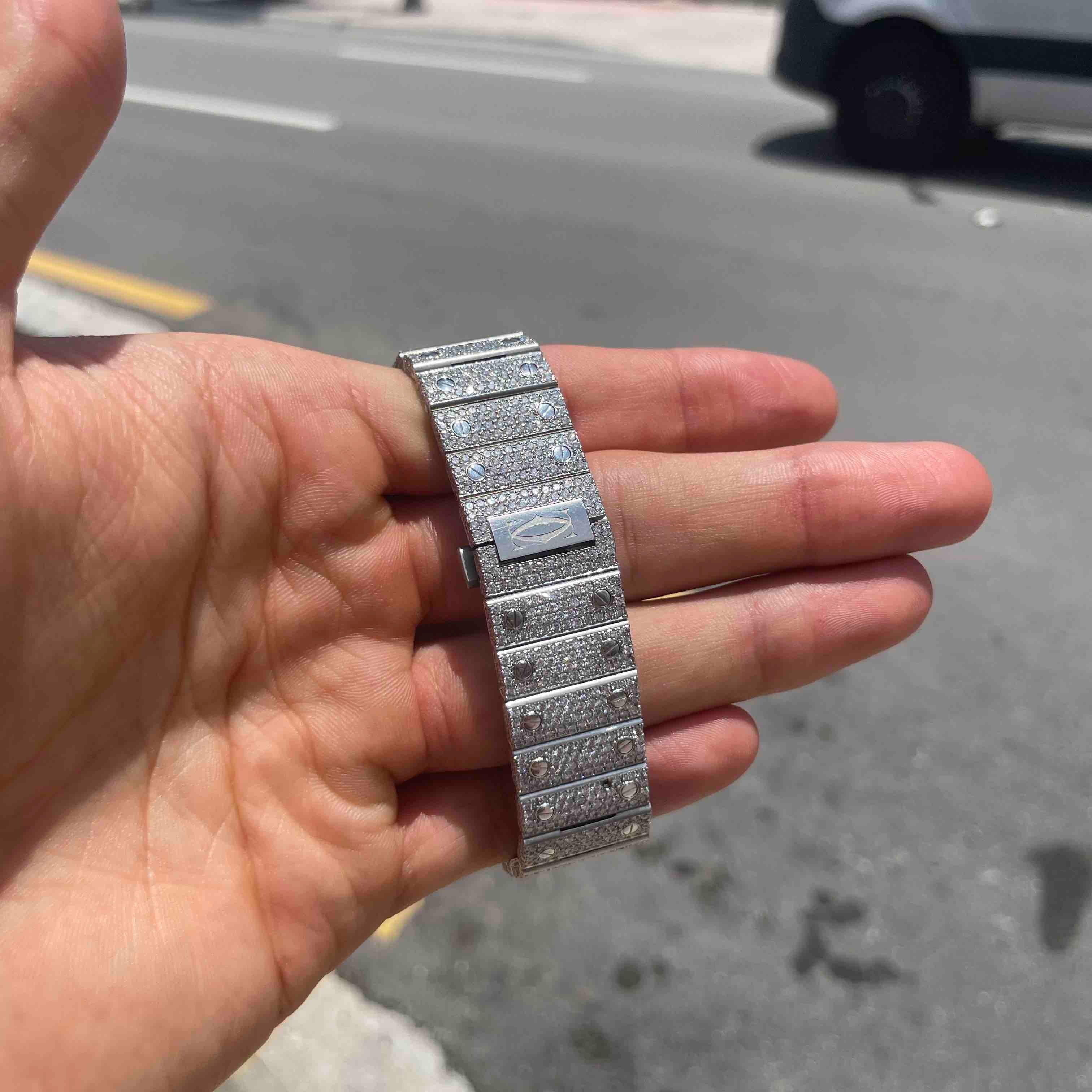 iced out cartier santos