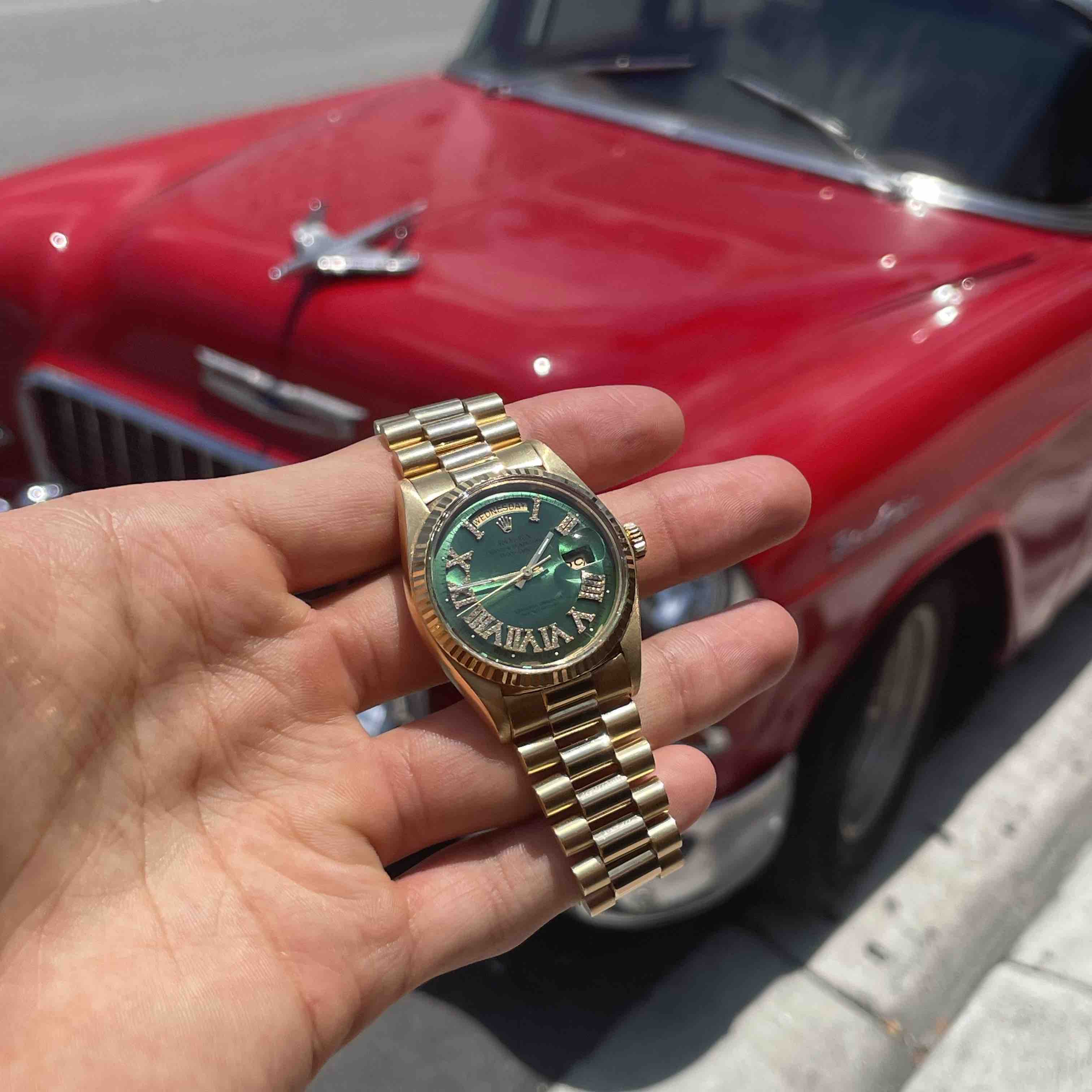 Rolex Presidential Green Face Roman Dial