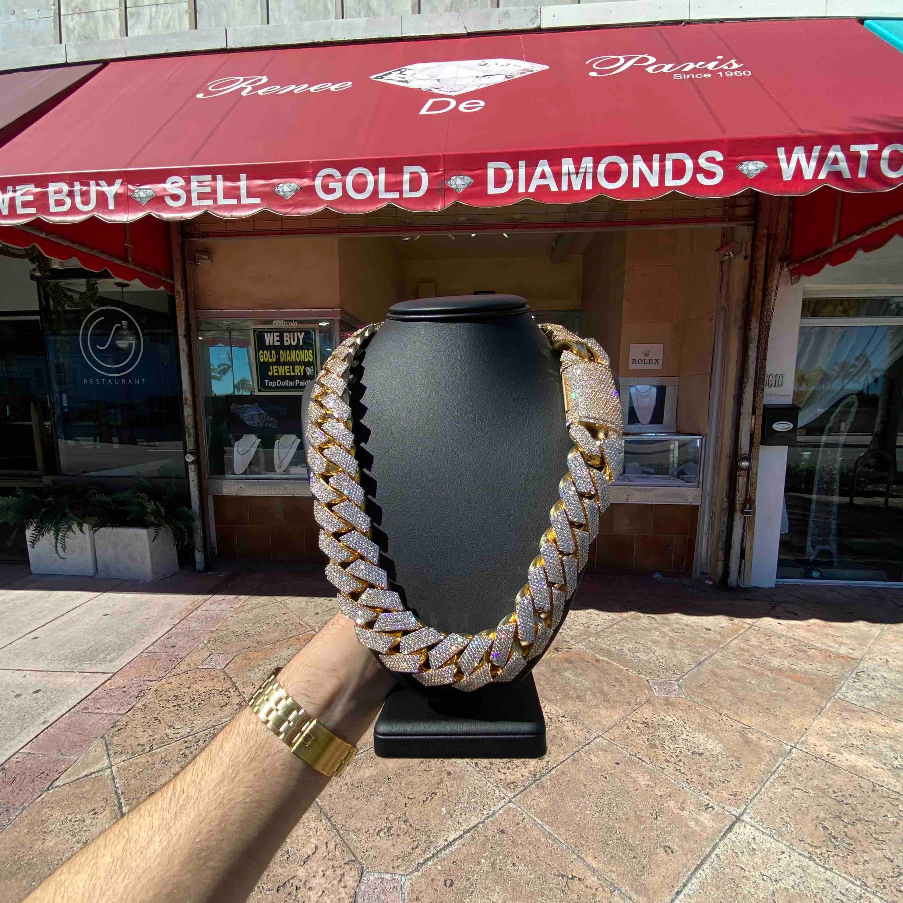 14k Heavy Kilo Bust Down Cuban Link Chain | 1200 G 90 CT